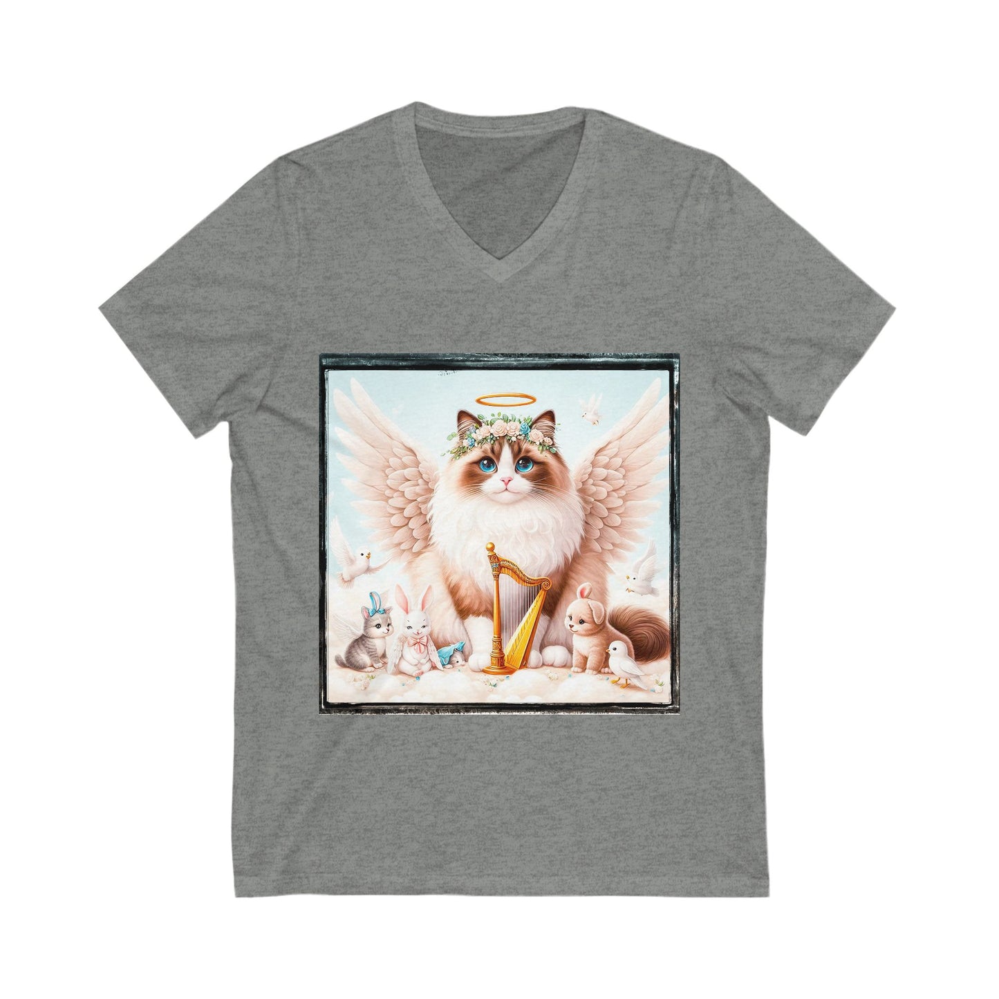 Ragdoll Cat Unisex Jersey Short Sleeve V-Neck Tee