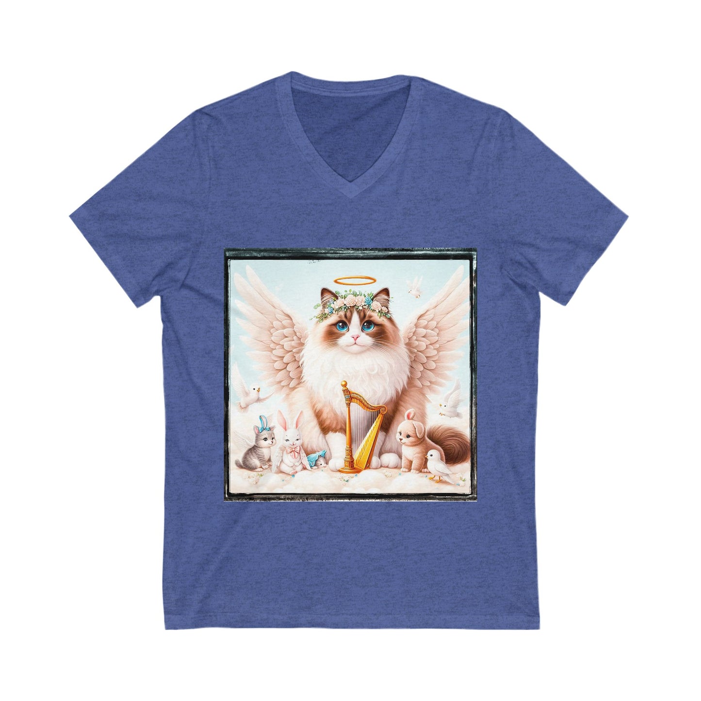 Ragdoll Cat Unisex Jersey Short Sleeve V-Neck Tee