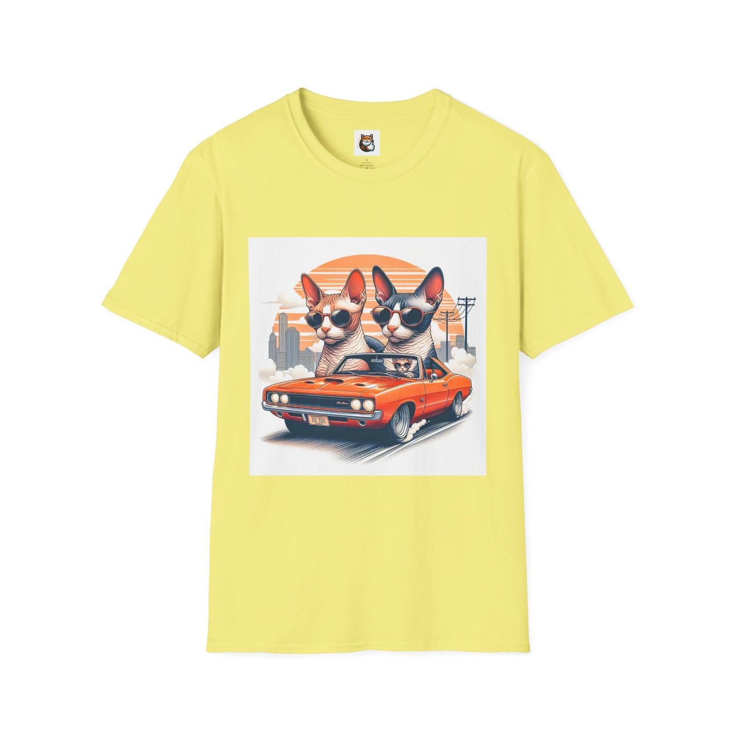 Wacky Cornish Rex Cat couple driving T-Shirt