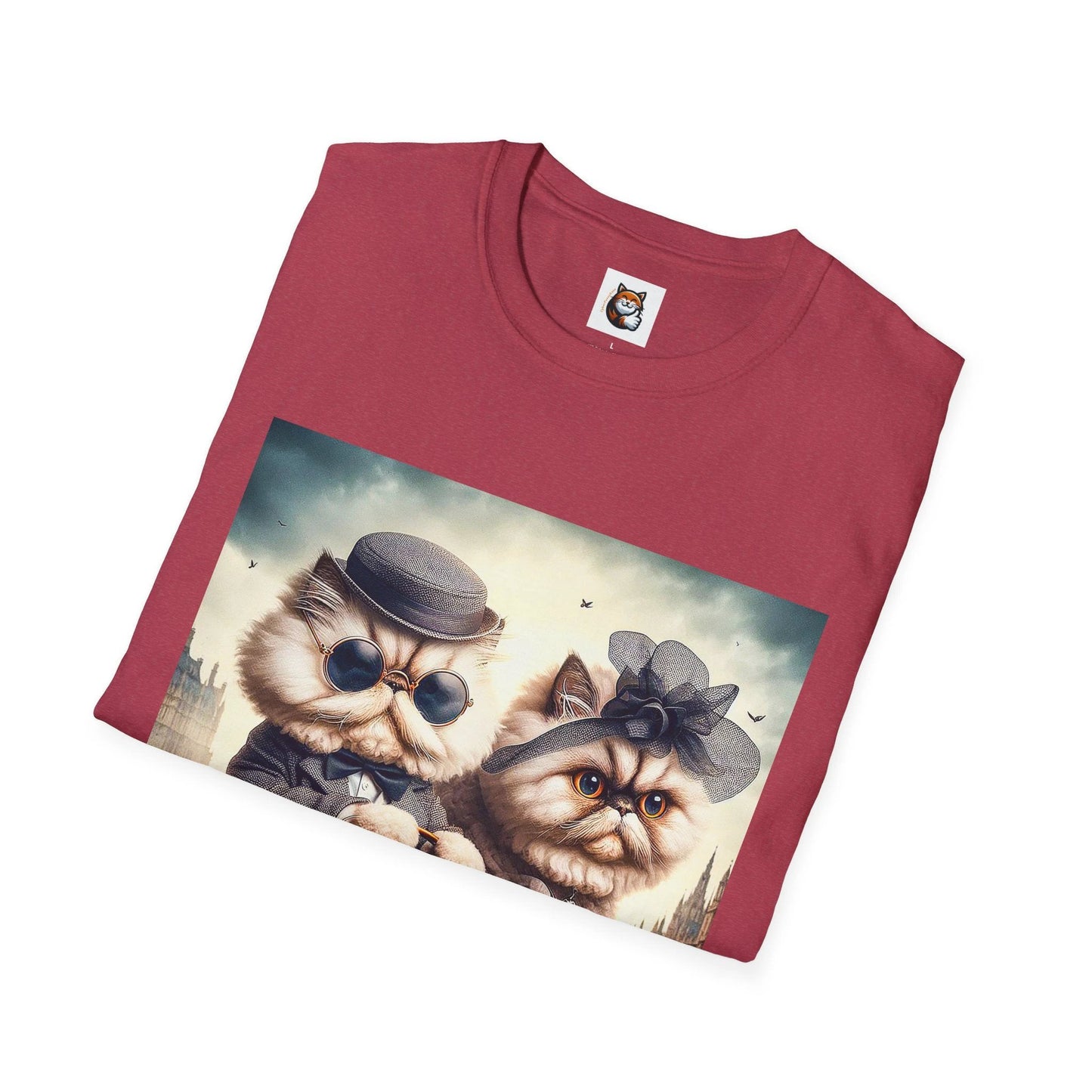 Selkirk Rex Cat T-Shirt couple driving by Printify