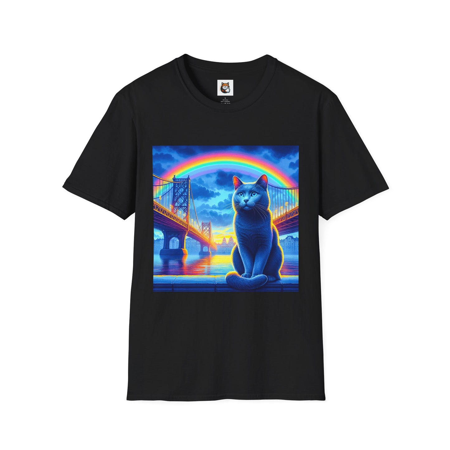 Russian Blue Cat Unisex Softstyle T-Shirt