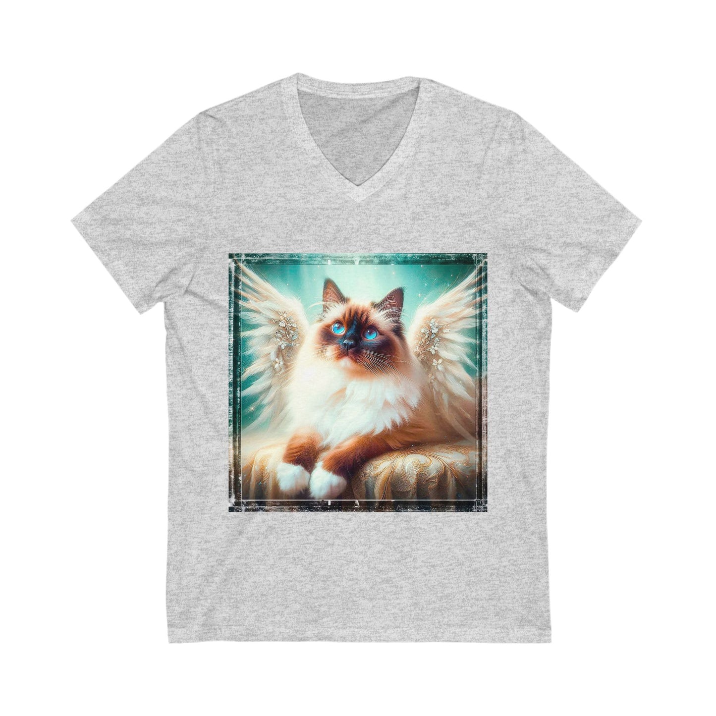 Birman angel Jersey Short Sleeve V-Neck Tee