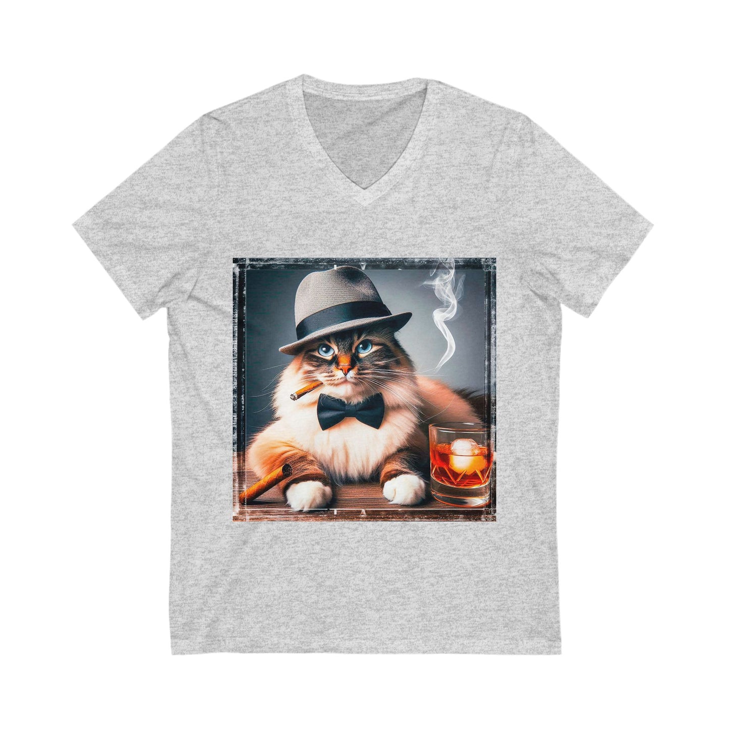 Birman bow tie Jersey Short Sleeve V-Neck Tee