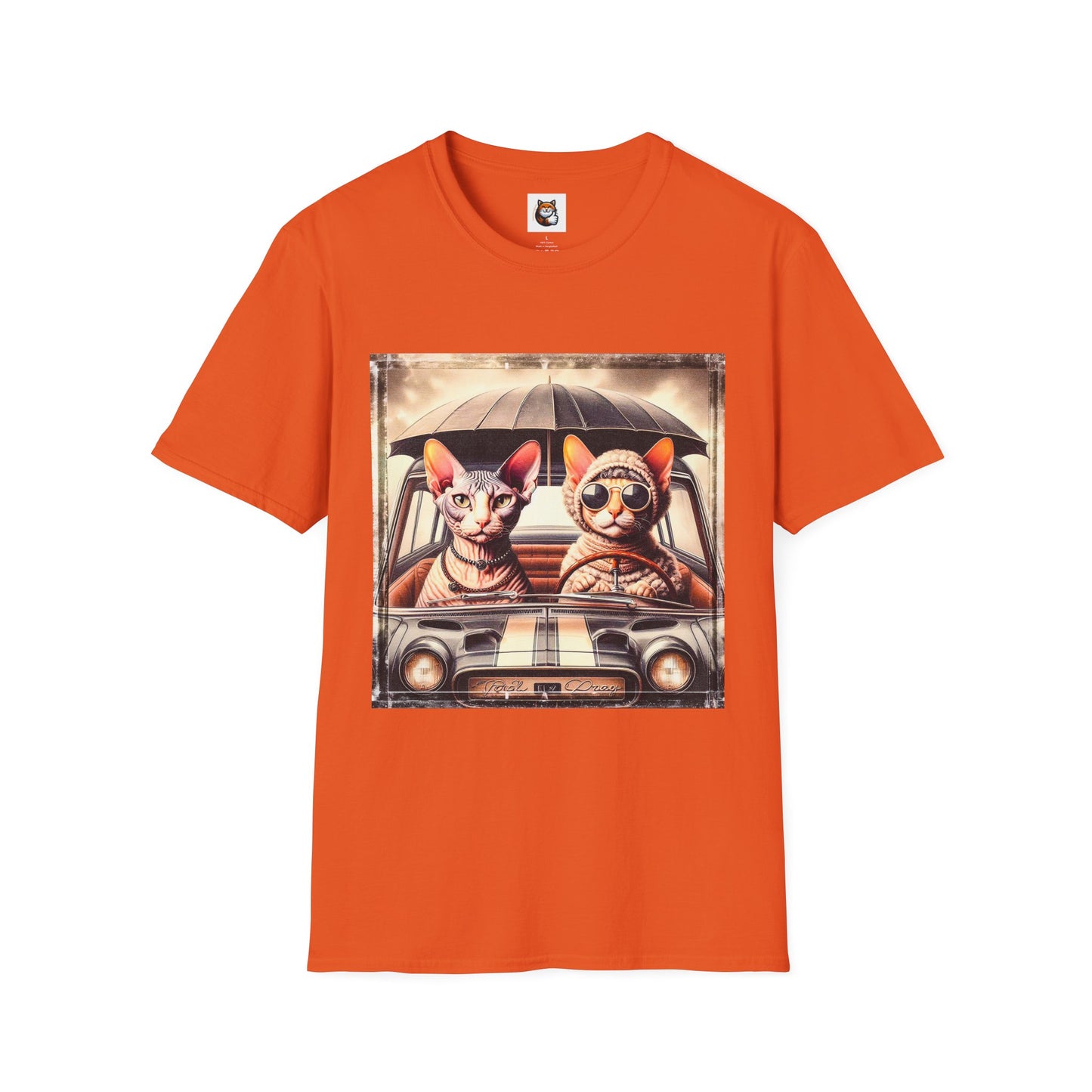 Wacky Cornish Rex Cat couple driving T-Shirt