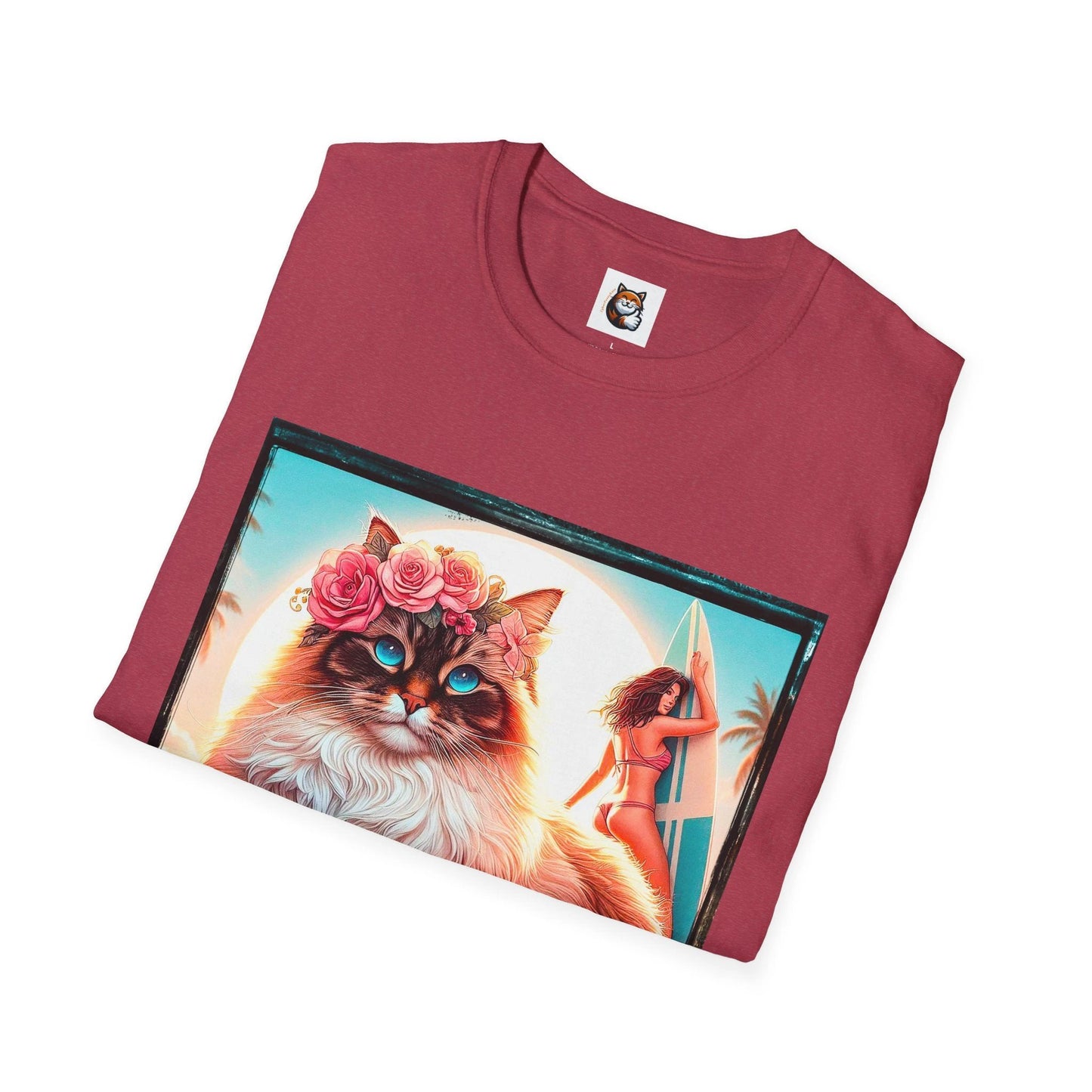 Birman hawaiian girl Softstyle T-Shirt by Printify