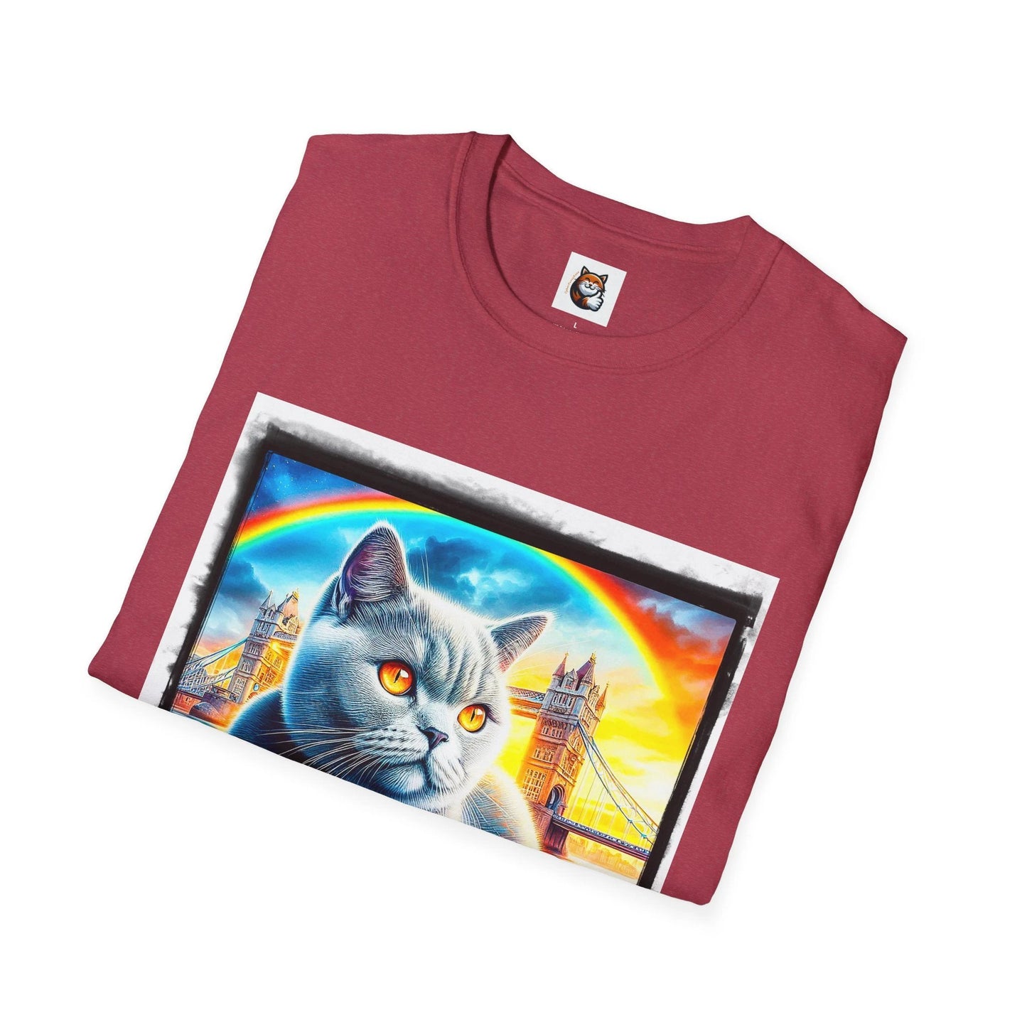 British Shorthair rainbow Softstyle T-Shirt by Printify