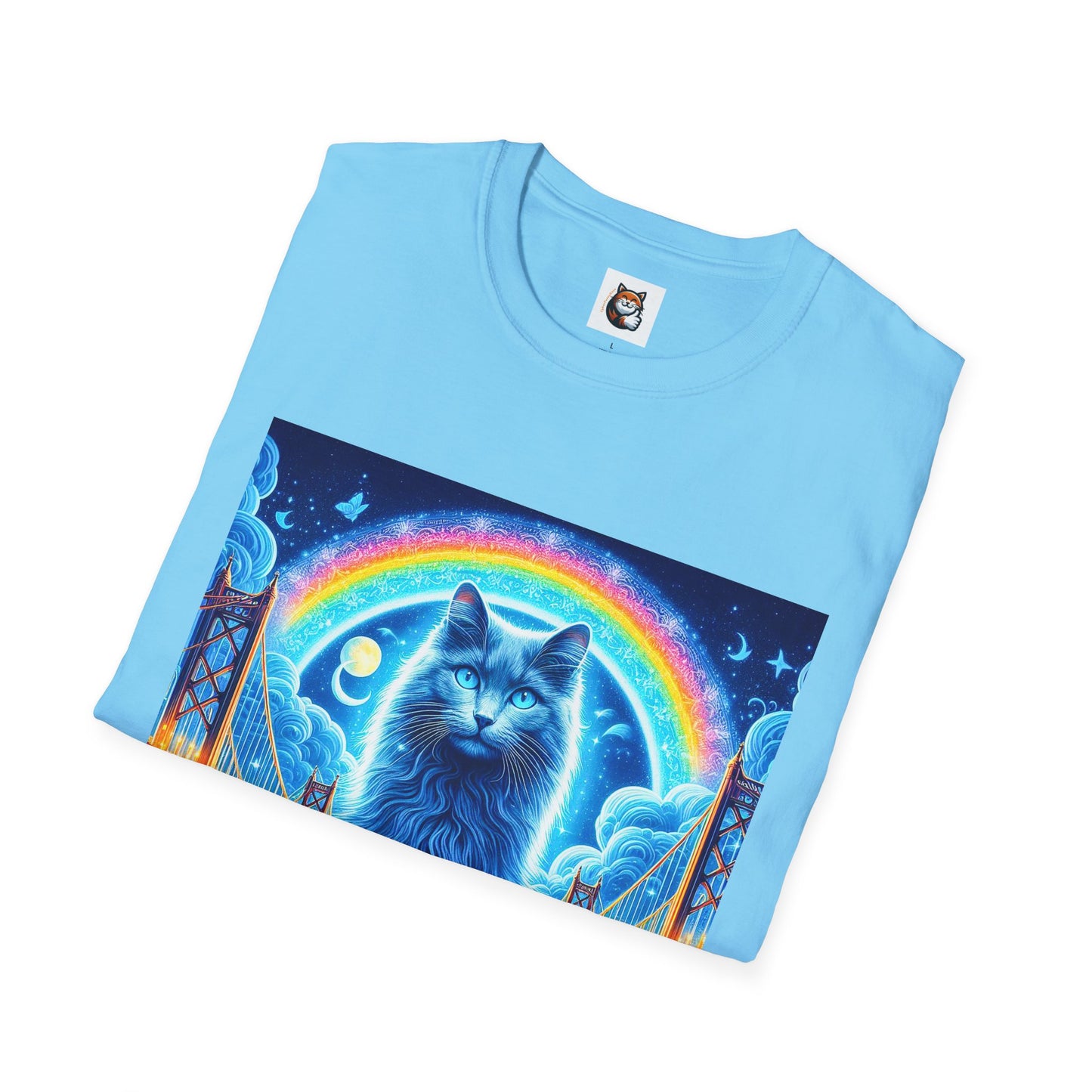 Russian Blue Cat rainbow T-Shirt