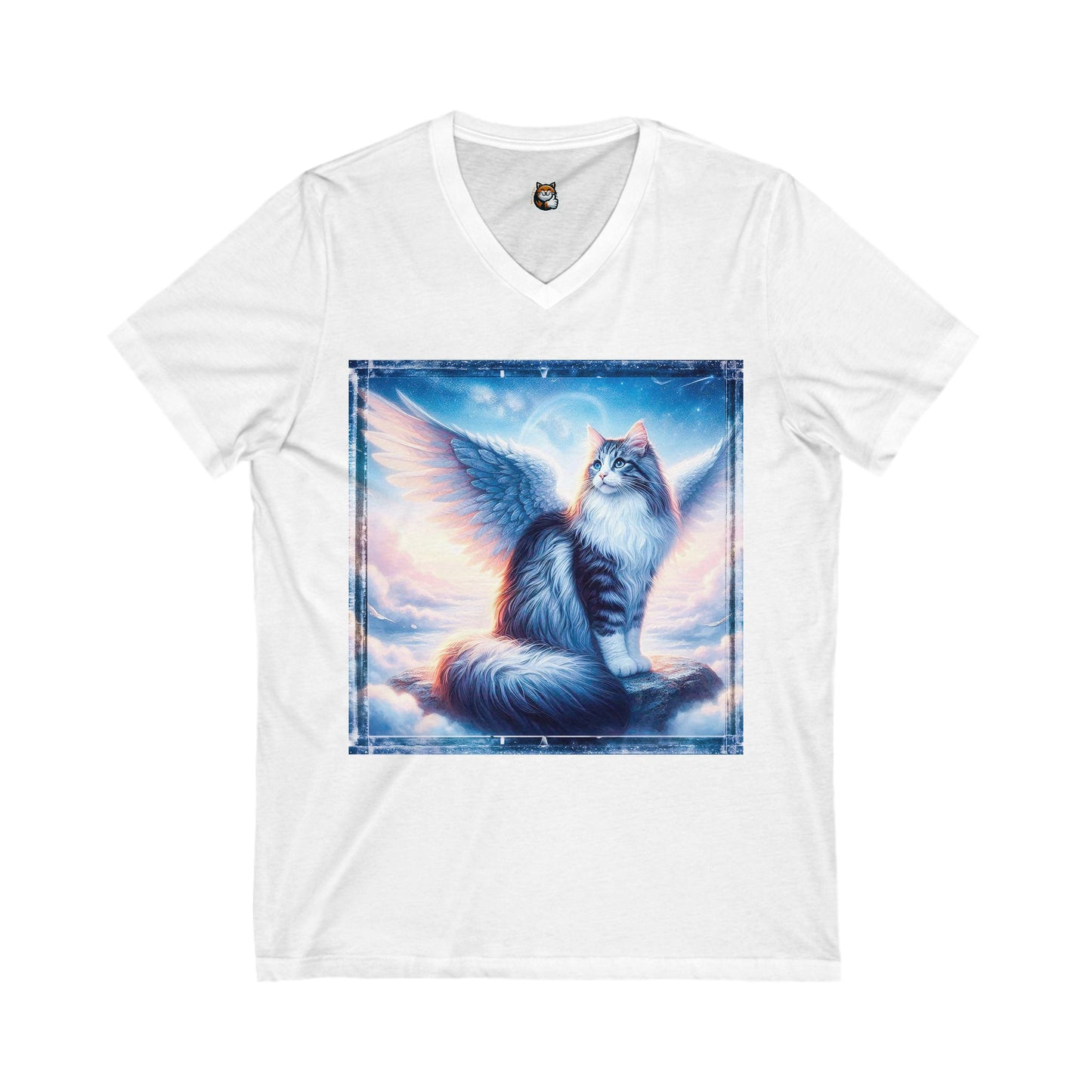 Norwegian Forest Cat Unisex Jersey Short Sleeve V-Neck Tee