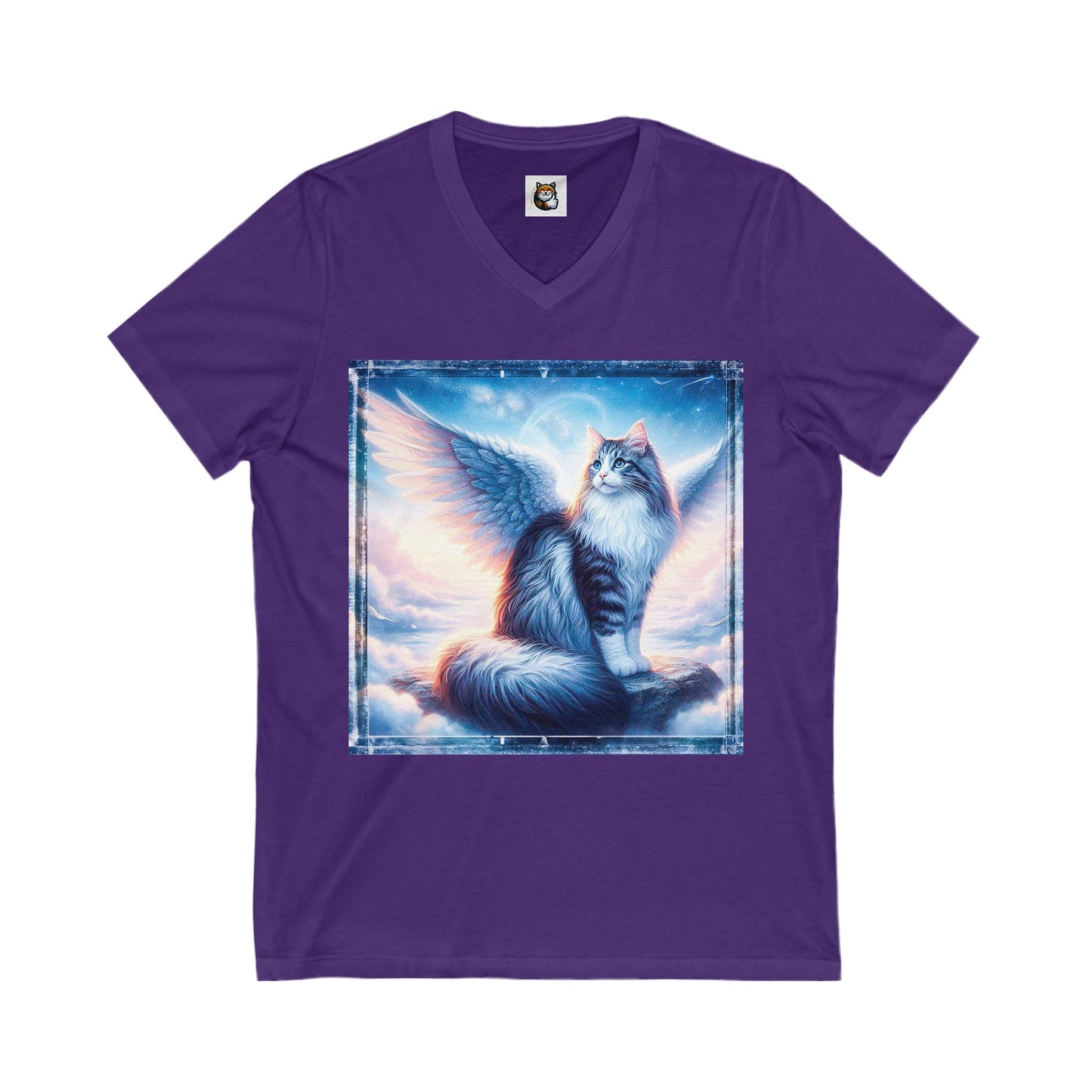 Norwegian Forest Cat Unisex Jersey Short Sleeve V-Neck Tee
