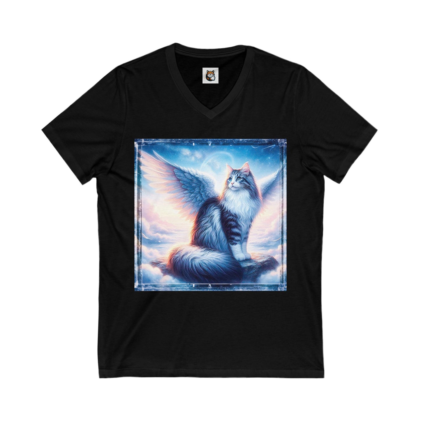 Norwegian Forest Cat Unisex Jersey Short Sleeve V-Neck Tee