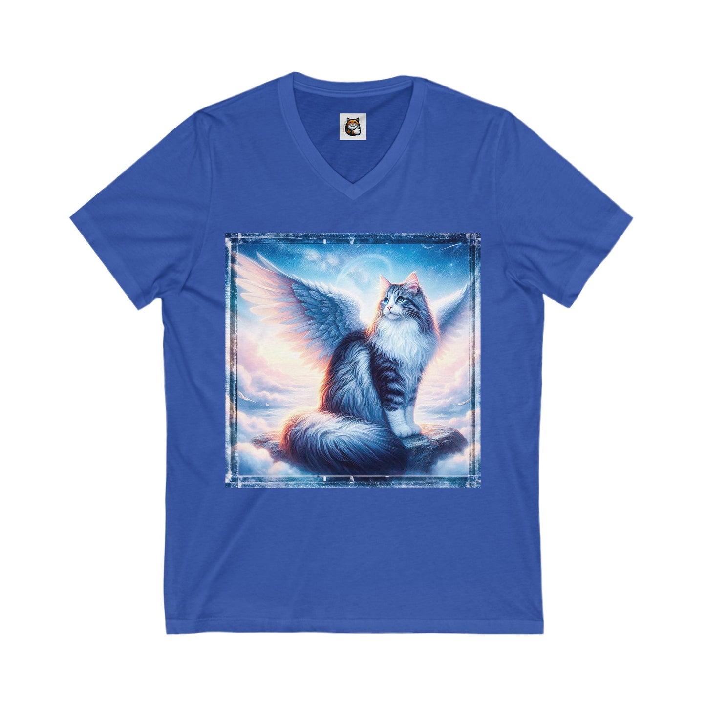 Norwegian Forest Cat Unisex Jersey Short Sleeve V-Neck Tee