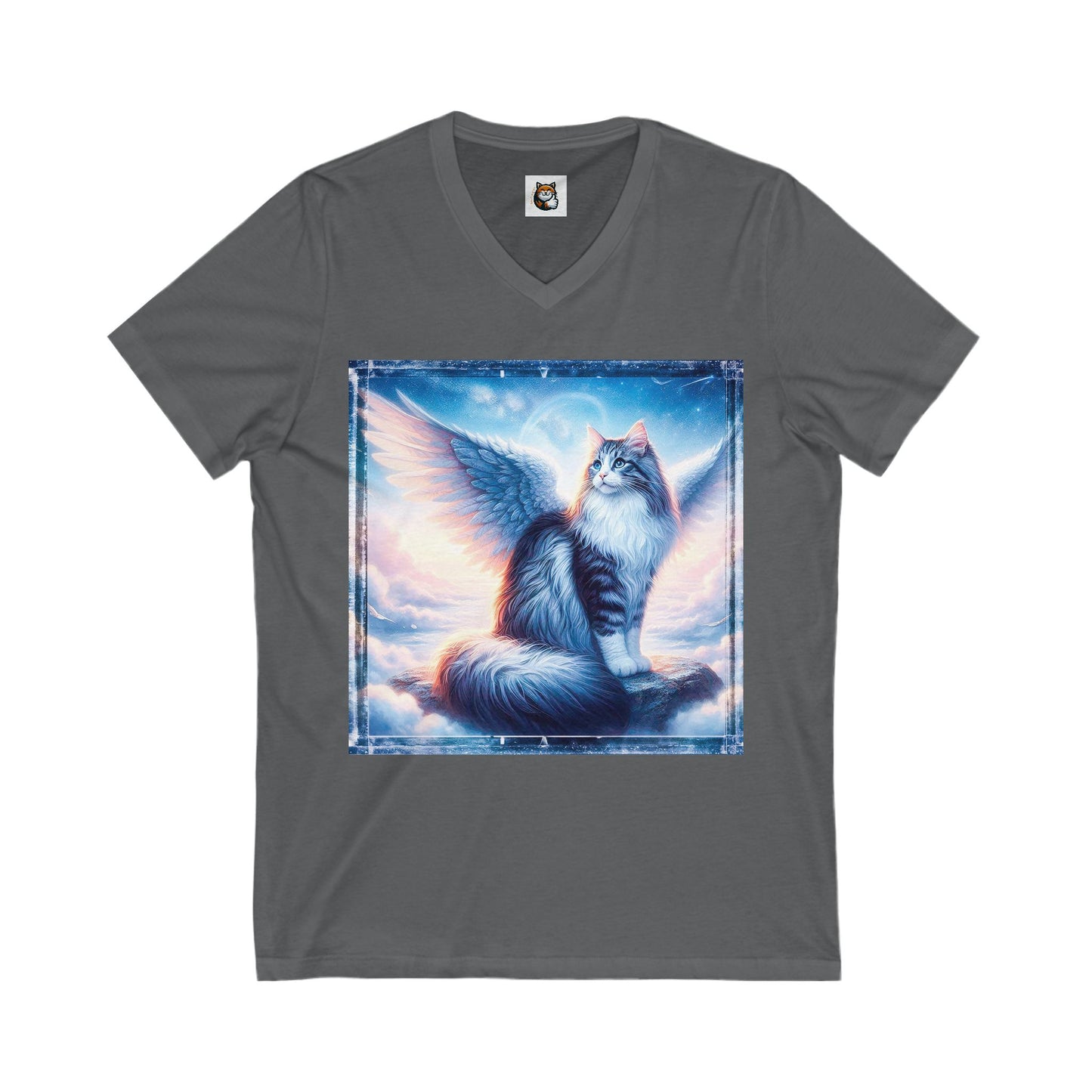 Norwegian Forest Cat Unisex Jersey Short Sleeve V-Neck Tee