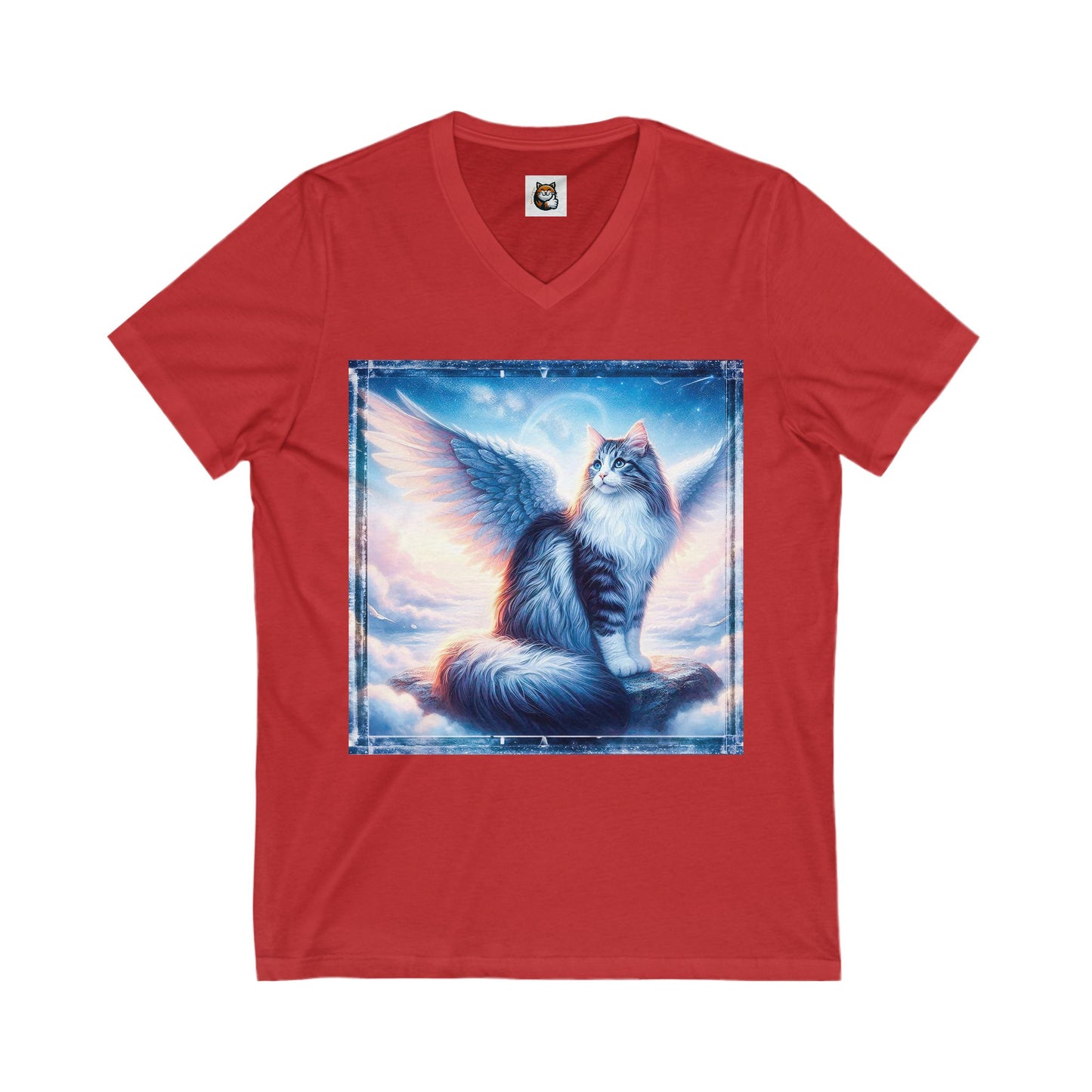 Norwegian Forest Cat Unisex Jersey Short Sleeve V-Neck Tee