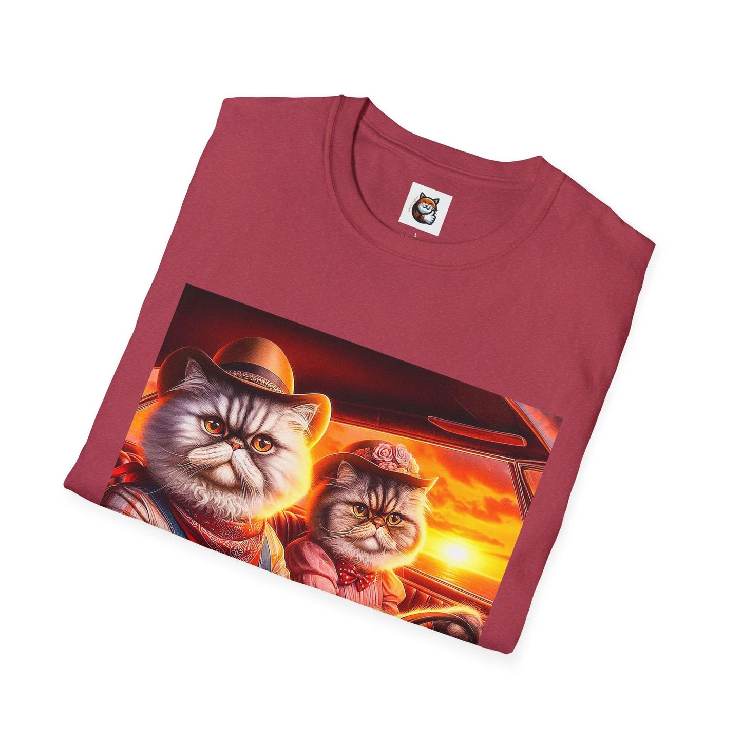 Selkirk Rex Cat T-Shirt western couple by Printify