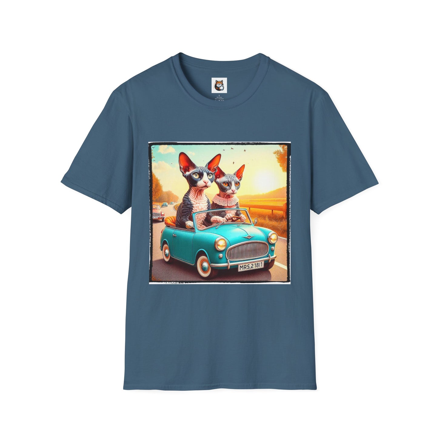 Wacky Cornish Rex Cat tiny car T-Shirt