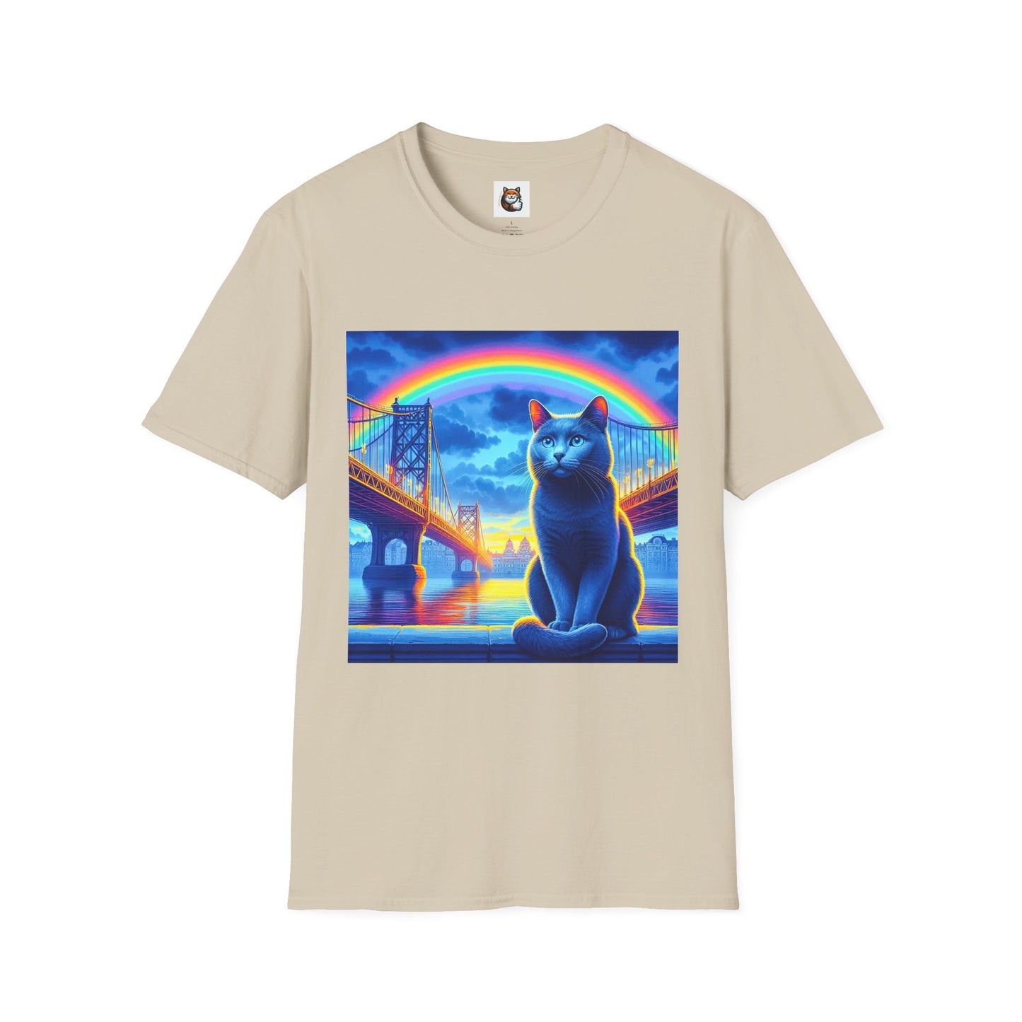 Russian Blue Cat Unisex Softstyle T-Shirt