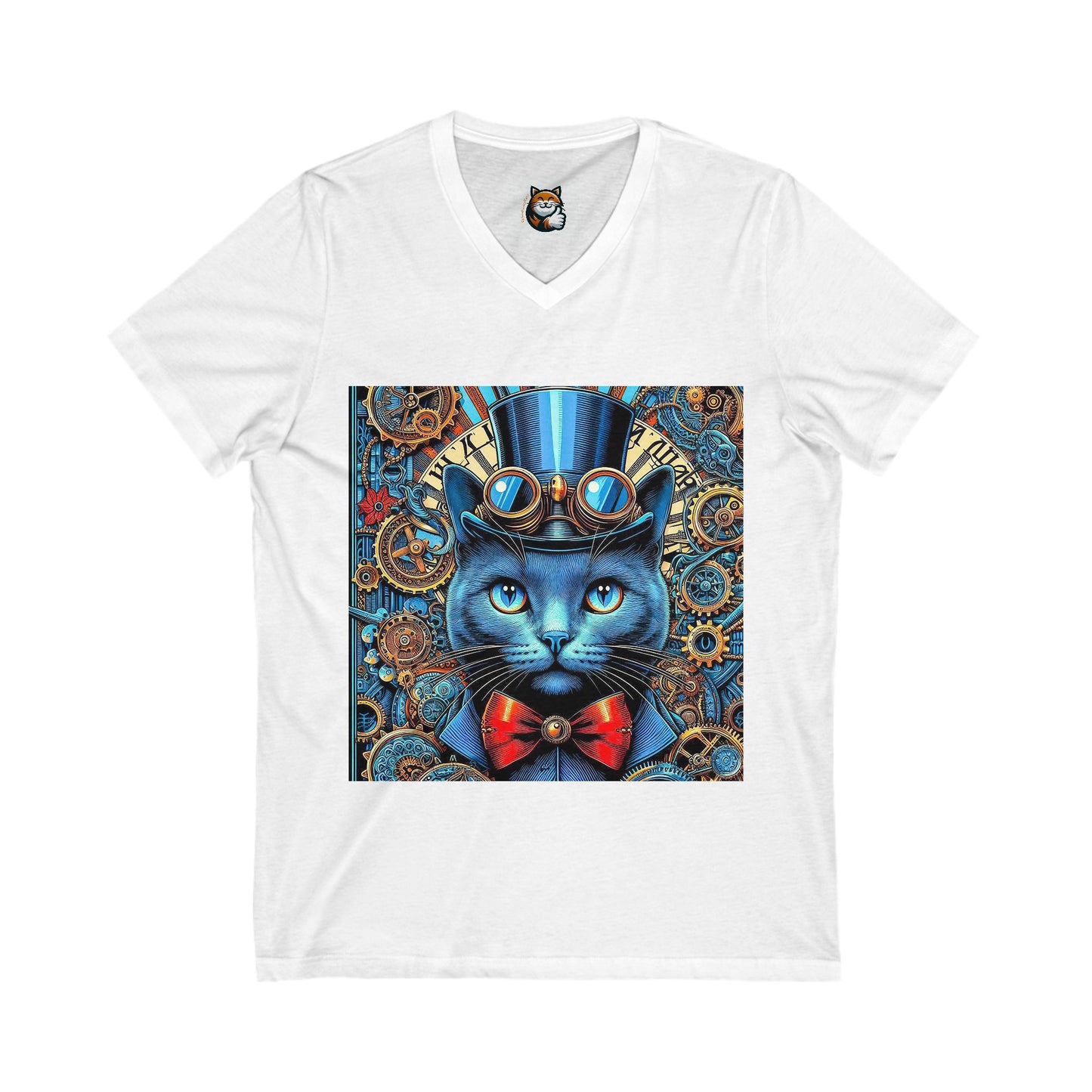 Russian Blue Cat steam punk Tee