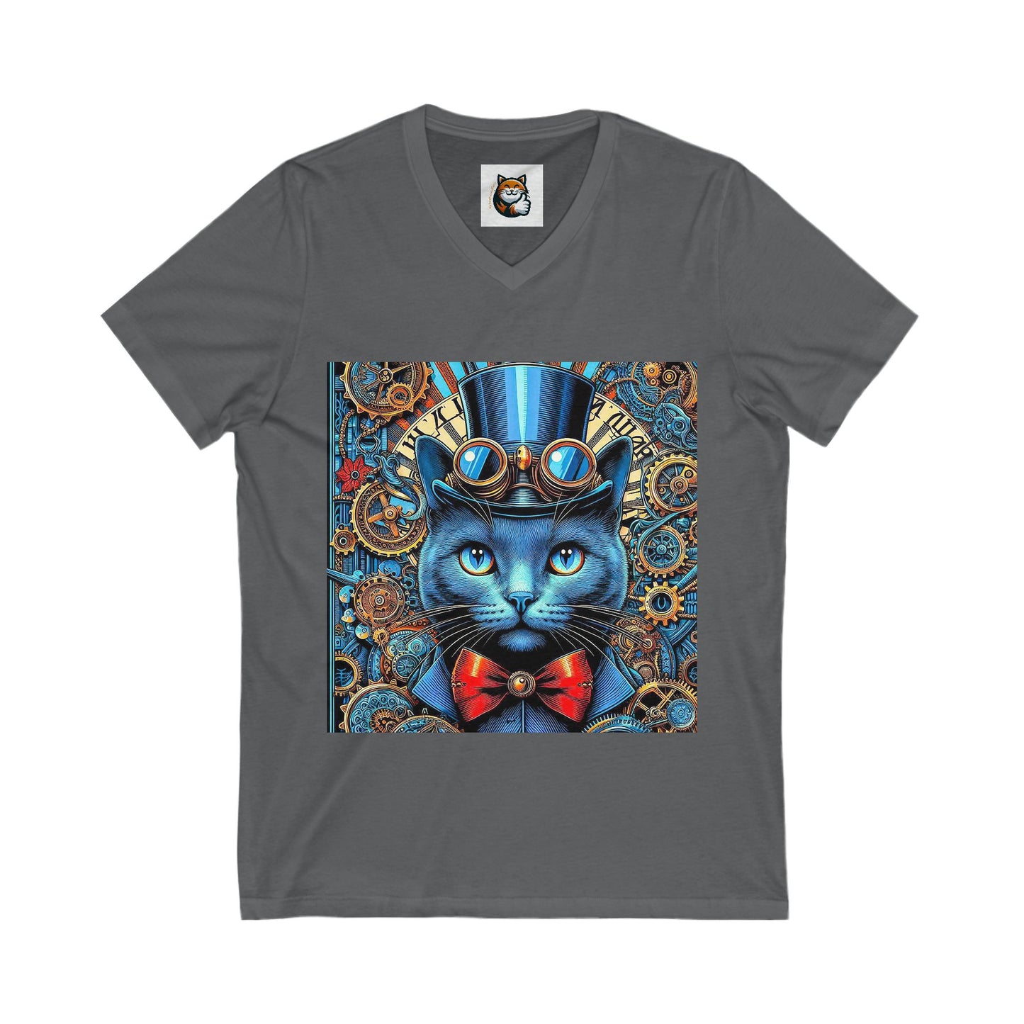 Russian Blue Cat steam punk Tee