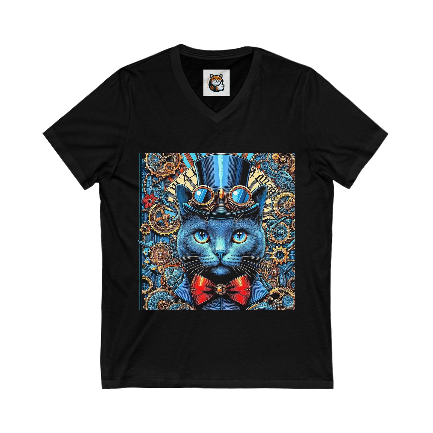 Russian Blue Cat steam punk Tee