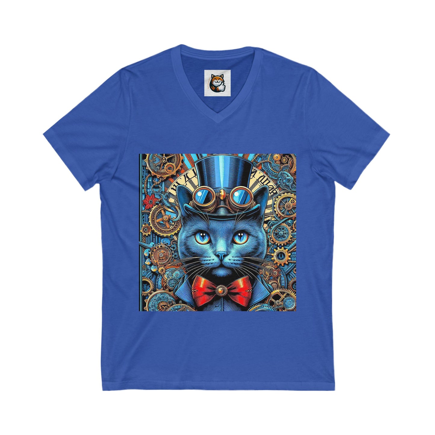 Russian Blue Cat steam punk Tee
