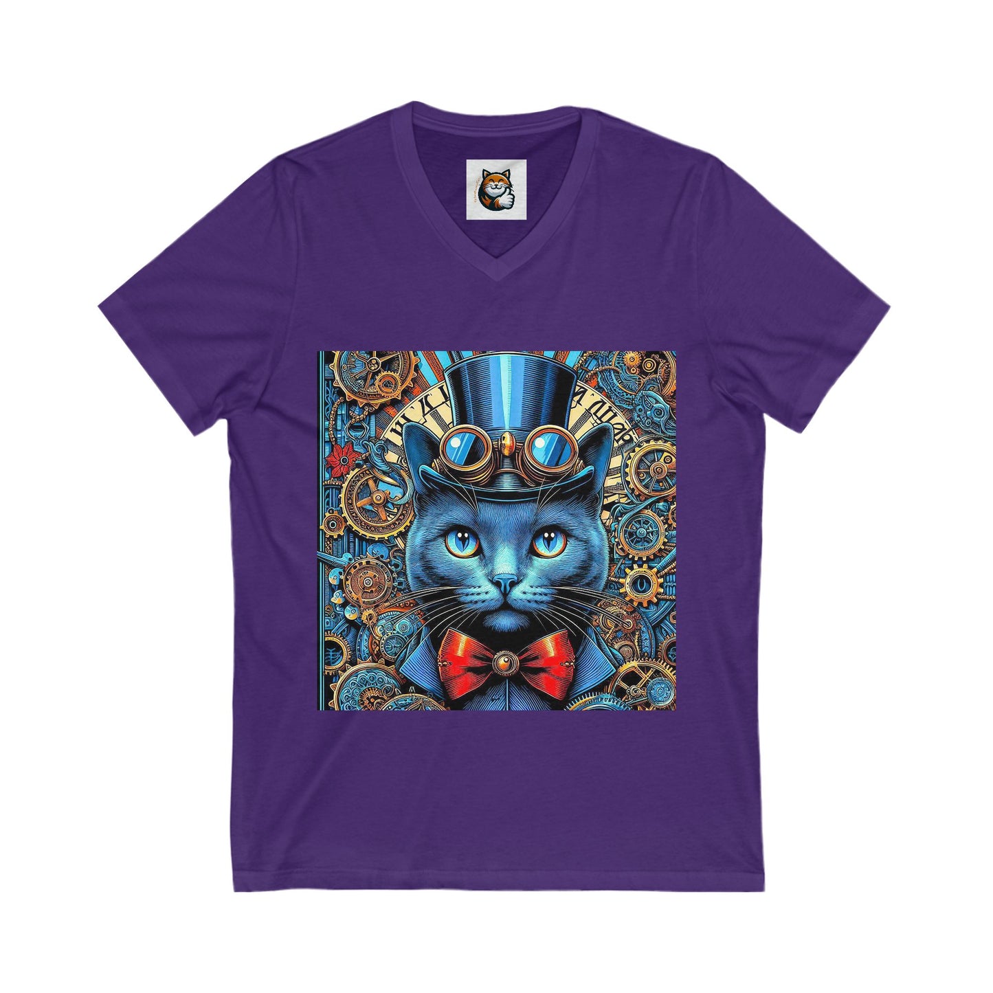 Russian Blue Cat steam punk Tee