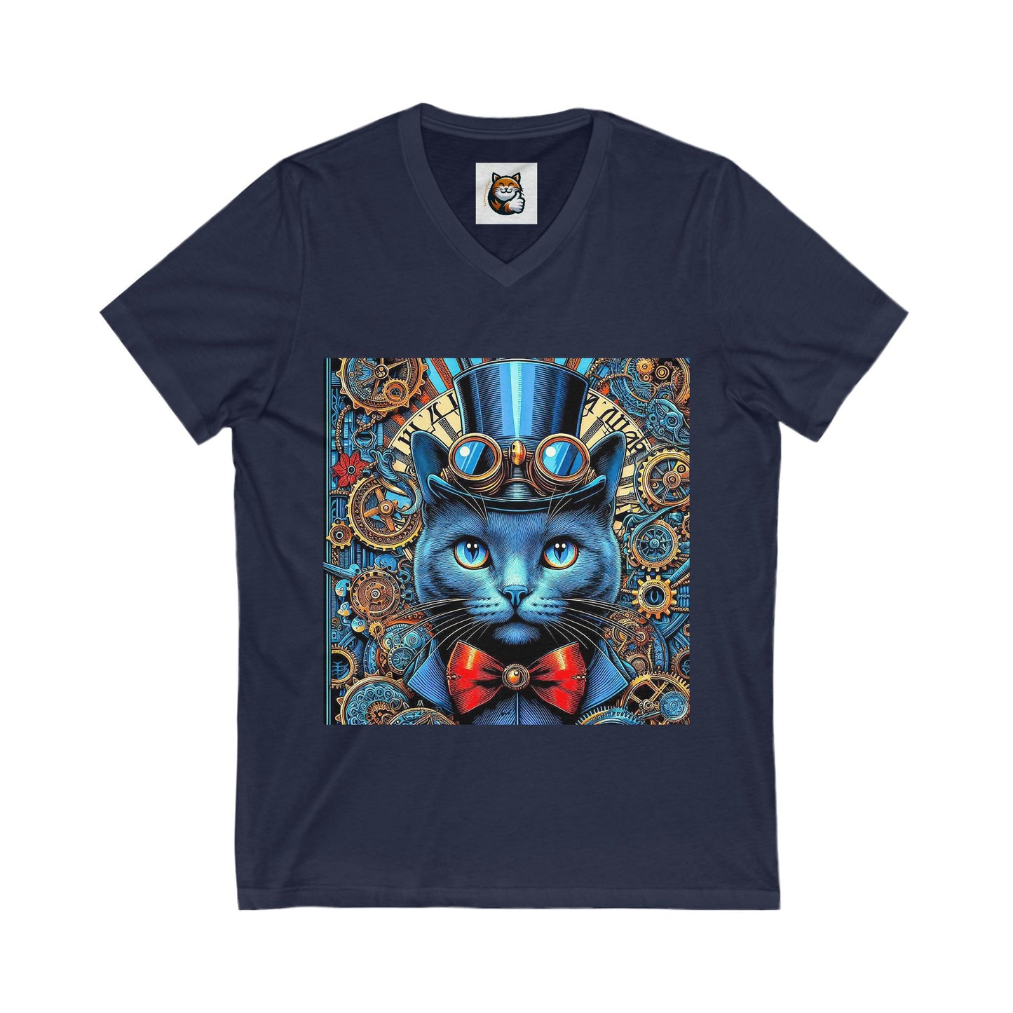 Russian Blue Cat steam punk Tee