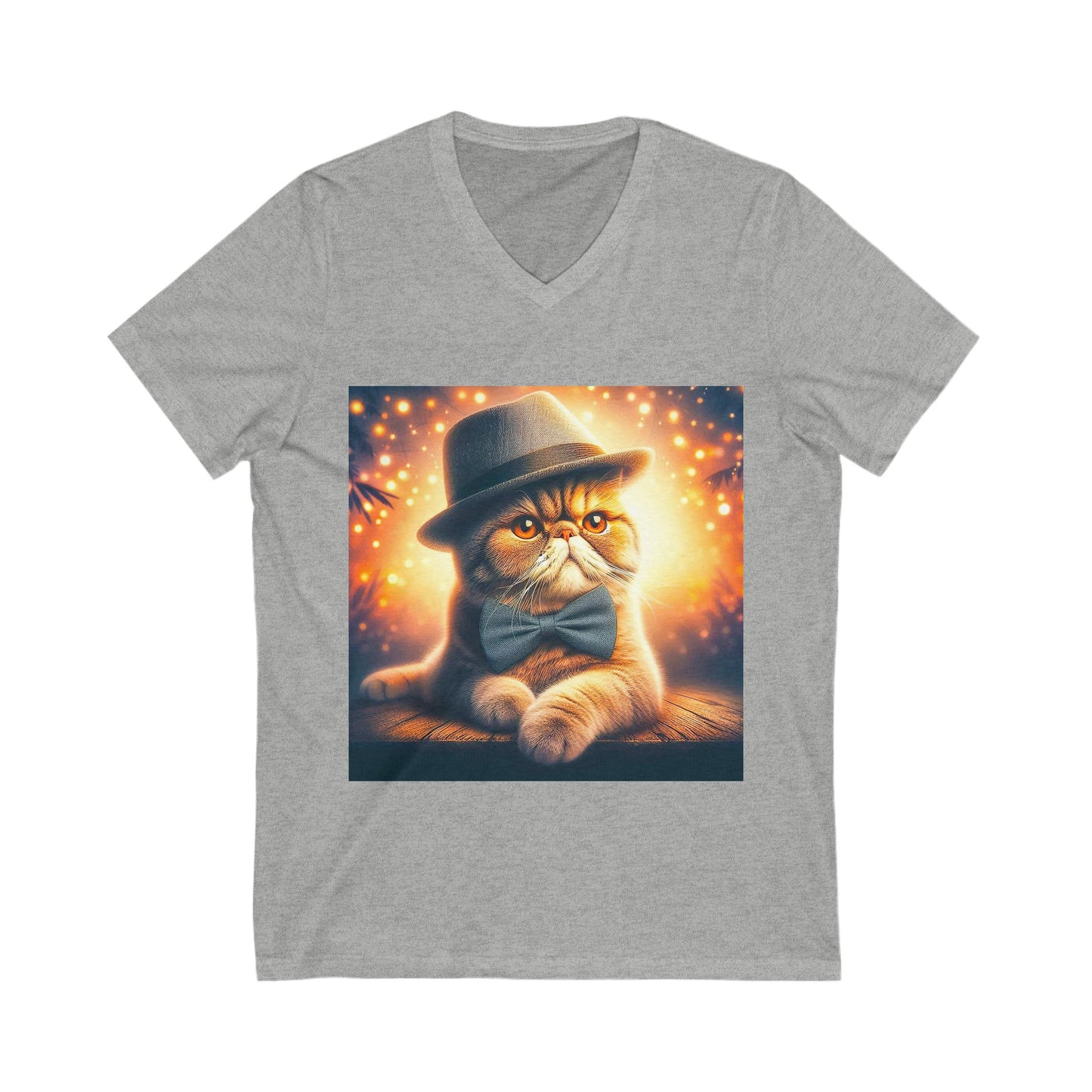 Exotic Shorthair Cat Unisex Jersey Short Sleeve V-Neck Tee