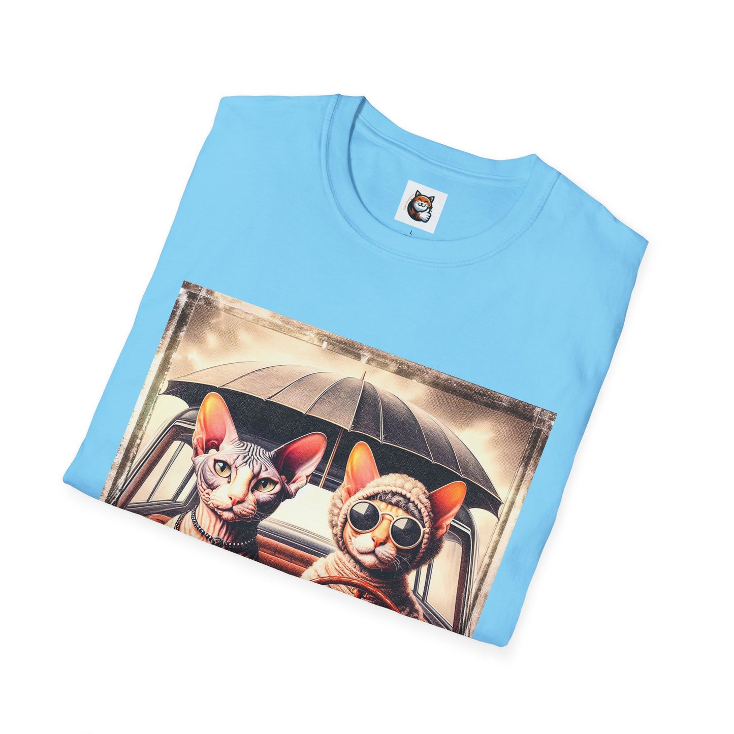 Wacky Cornish Rex Cat couple driving T-Shirt
