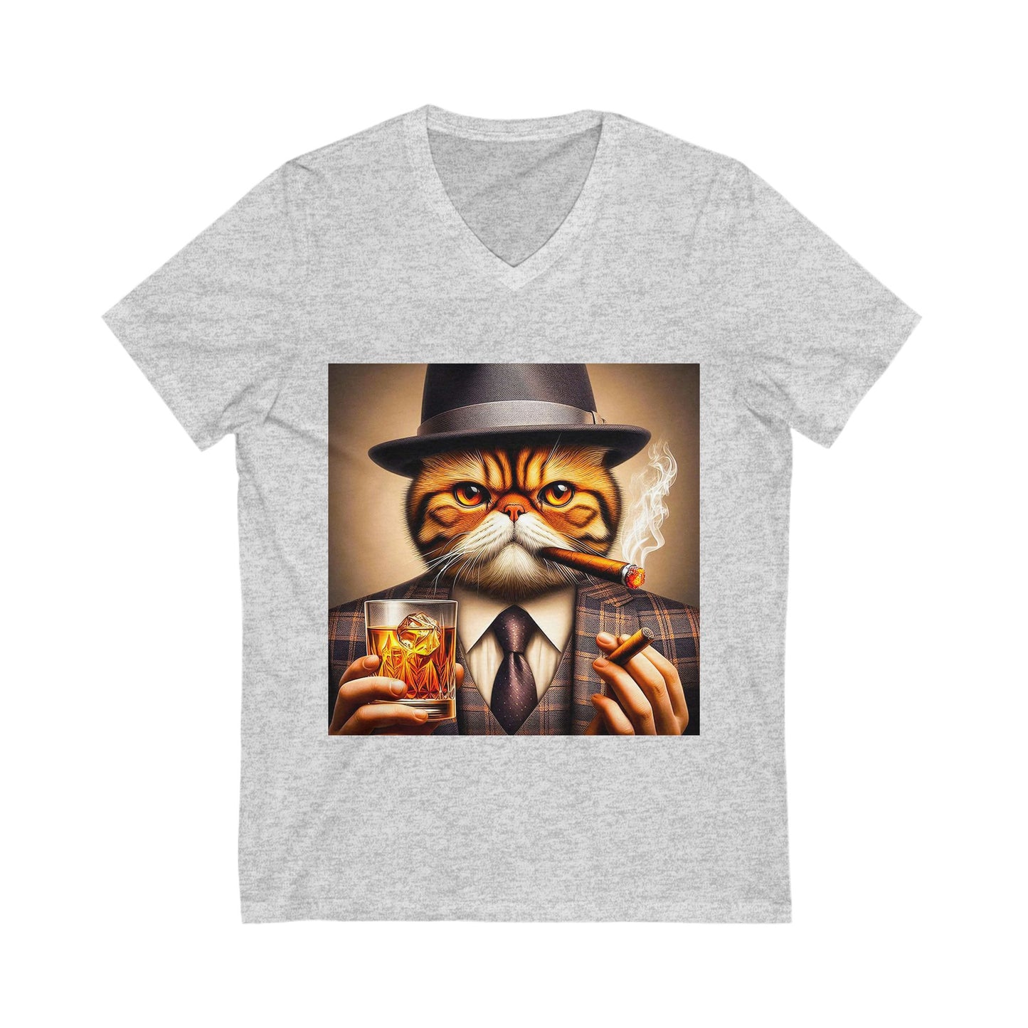 Exotic Shorthair Cat Unisex Jersey Short Sleeve V-Neck Tee