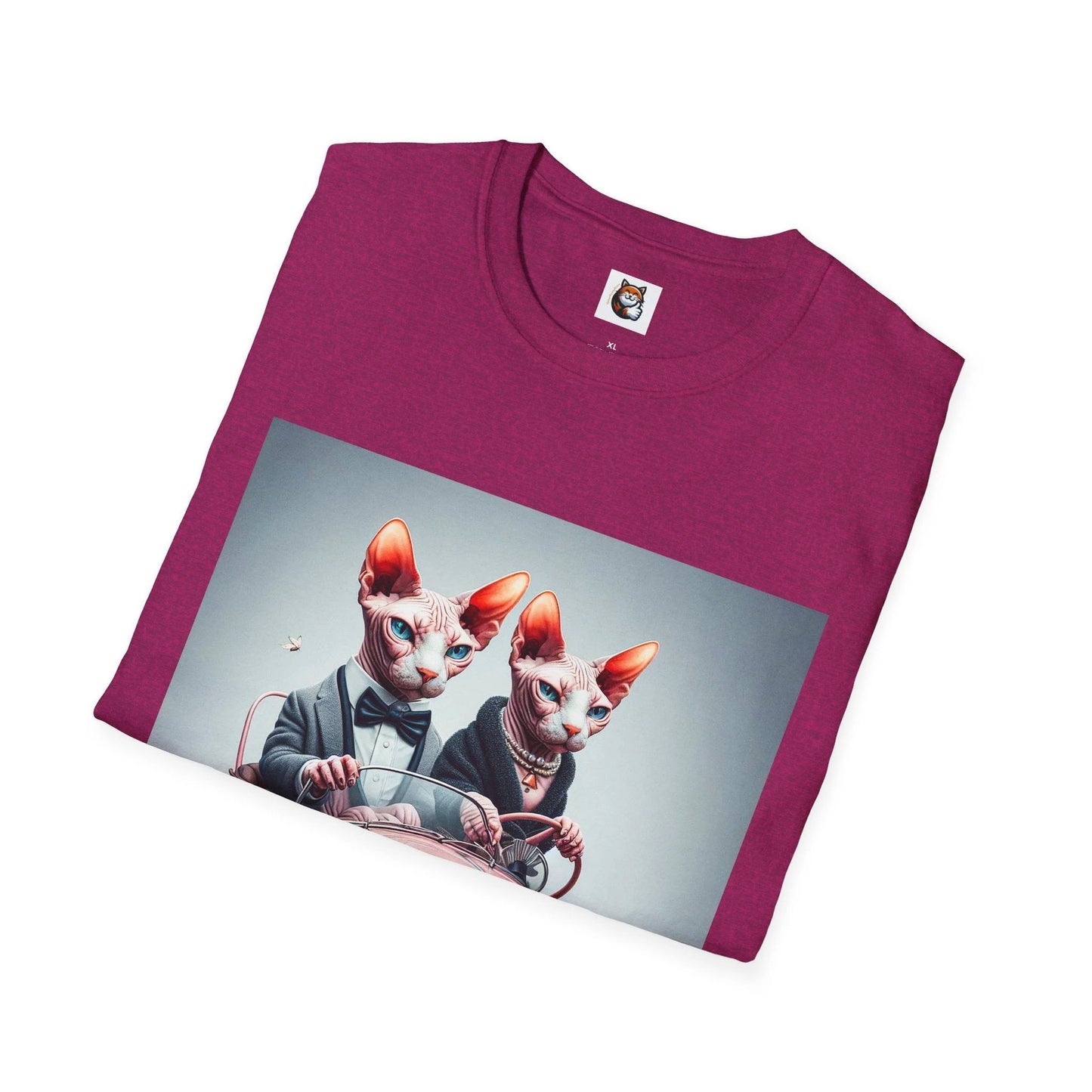 Wacky Sphynx Cat pink car by Printify