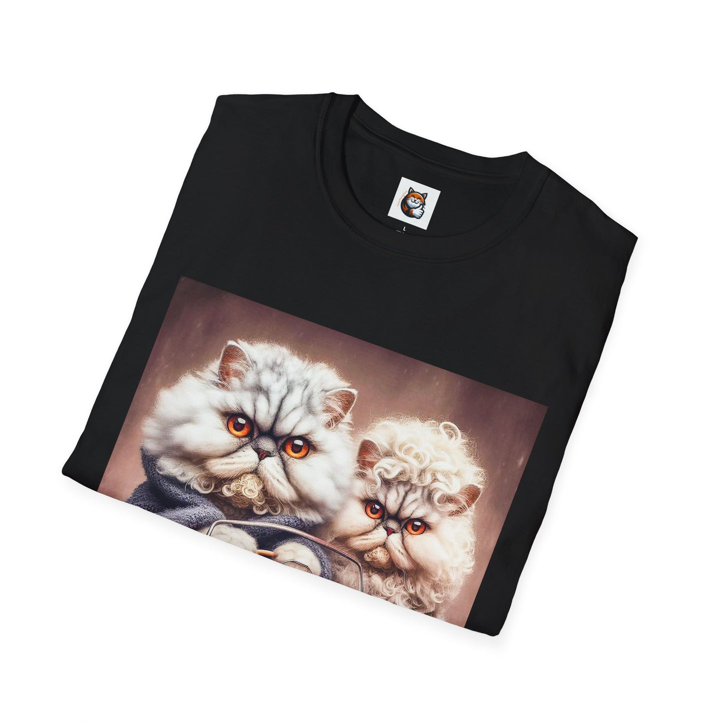 Wacky Selkirk Rex Cat T-Shirt angry couple