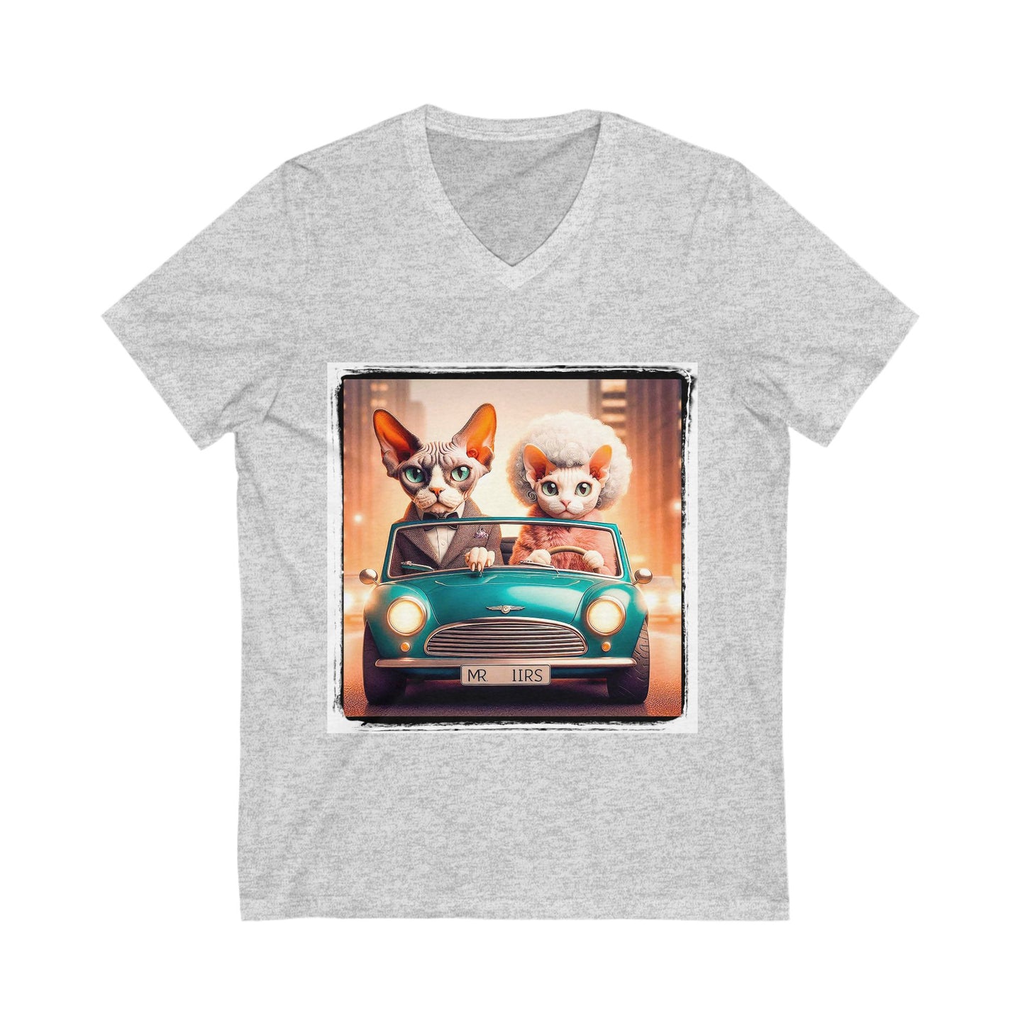 Wacky Devon Rex wacky couple Short Sleeve V-Neck Tee