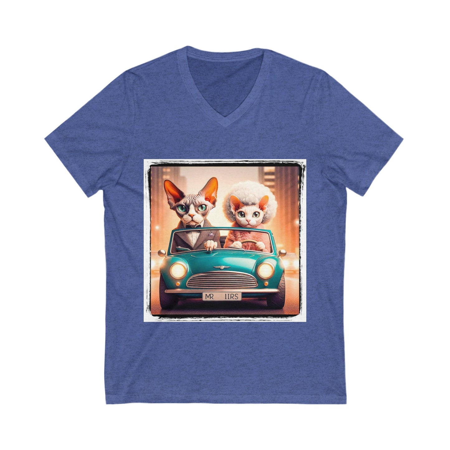 Wacky Devon Rex wacky couple Short Sleeve V-Neck Tee