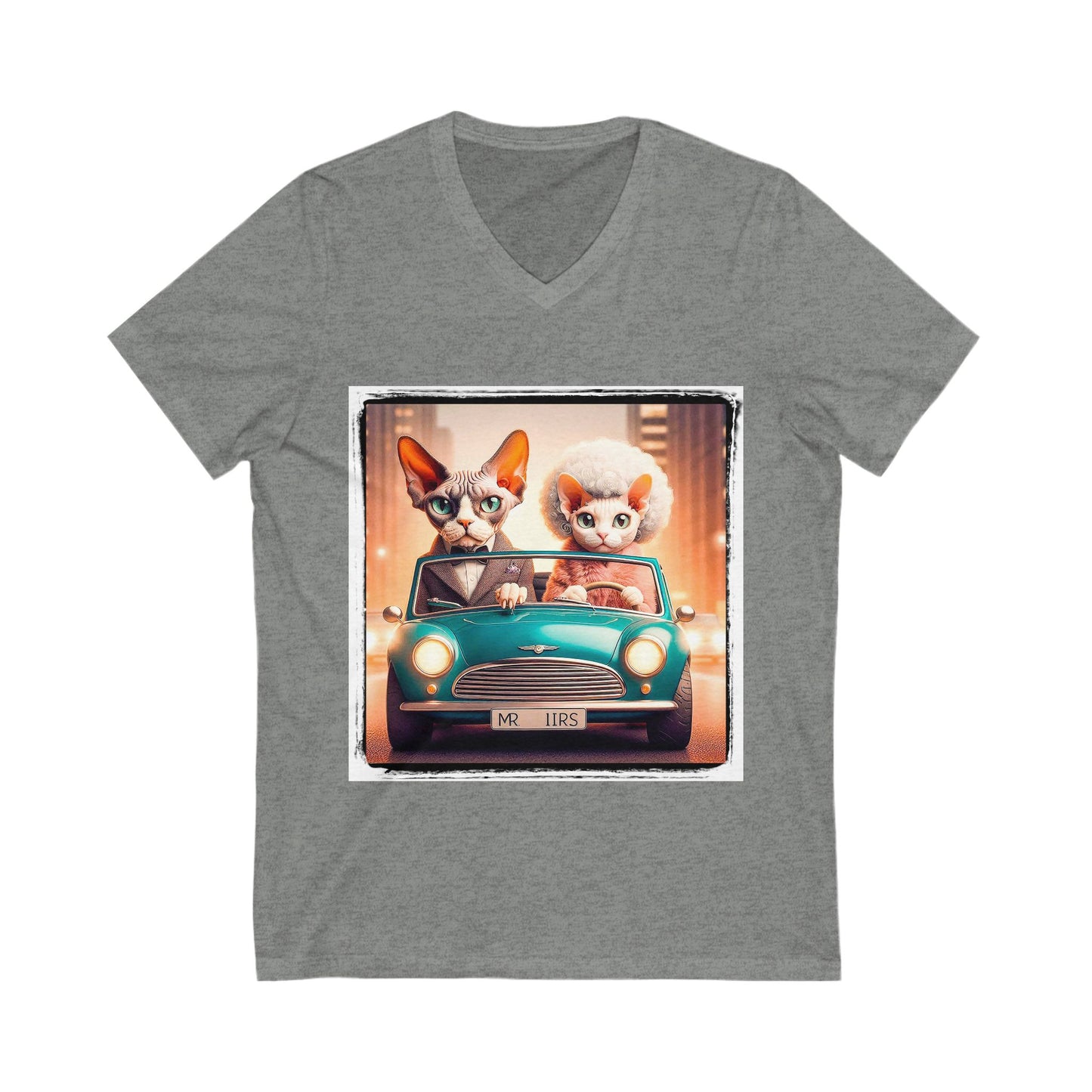 Wacky Devon Rex wacky couple Short Sleeve V-Neck Tee