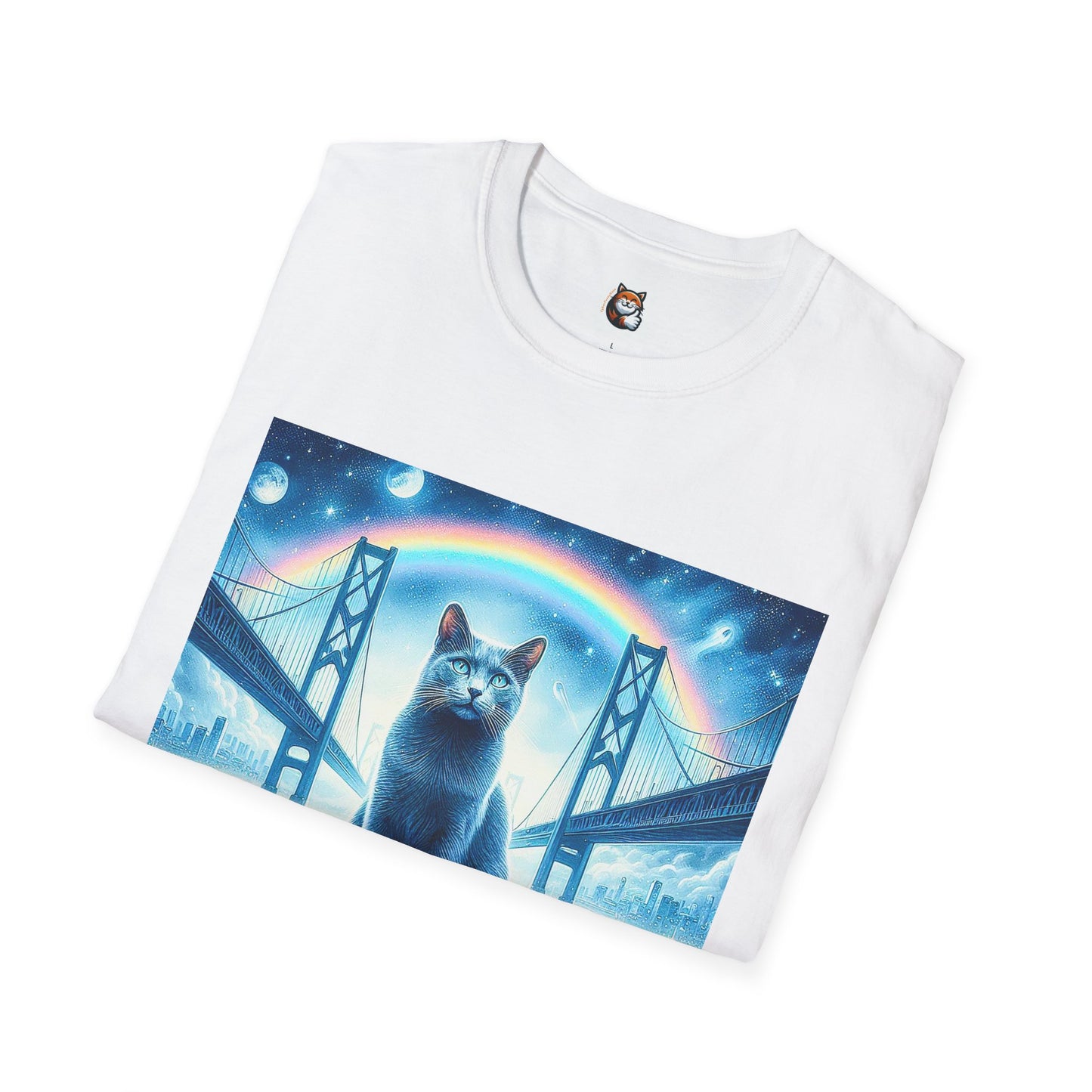 Russian Blue Cat Unisex Softstyle T-Shirt