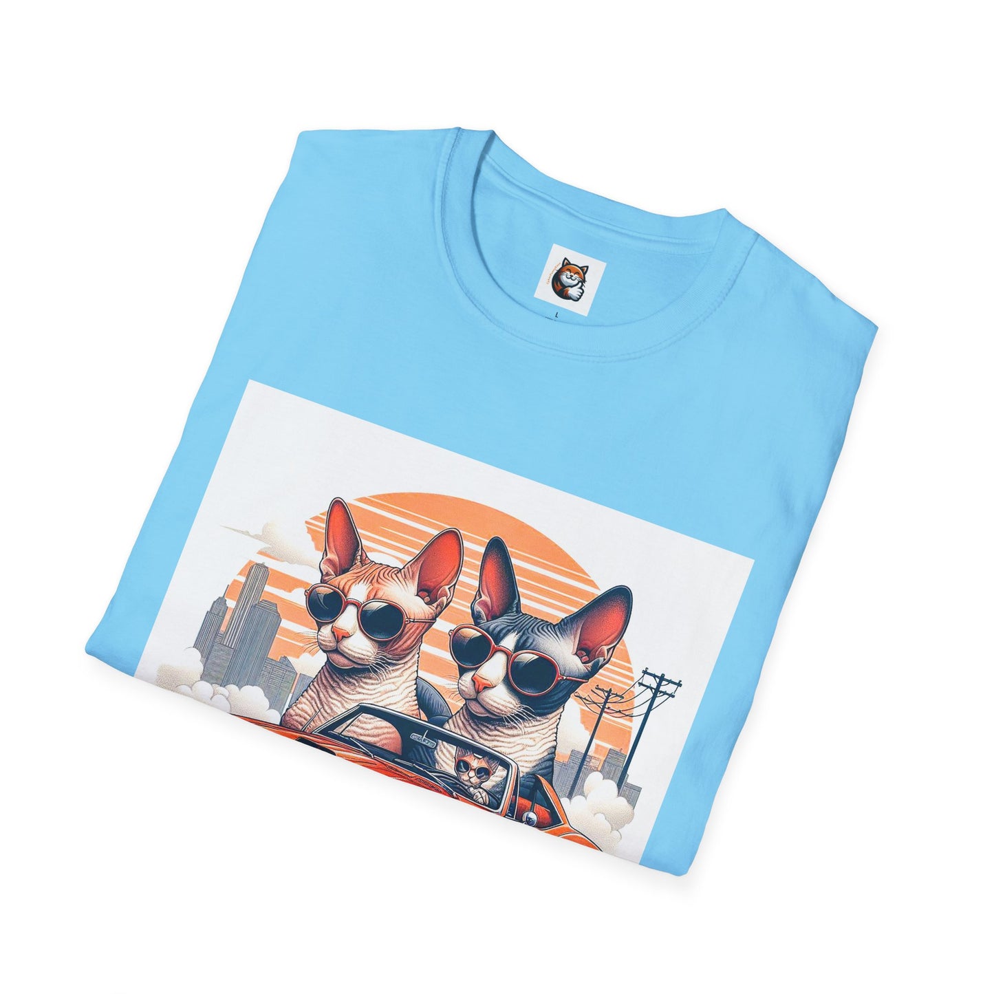 Wacky Cornish Rex Cat couple driving T-Shirt