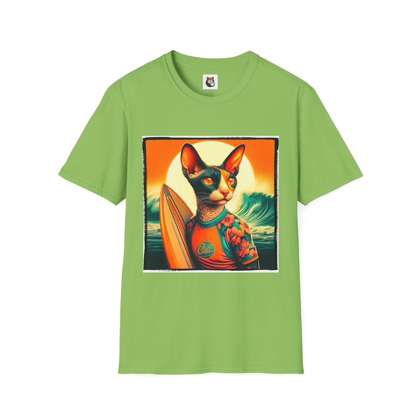 Cornish Rex Cat crashing waves T-Shirt