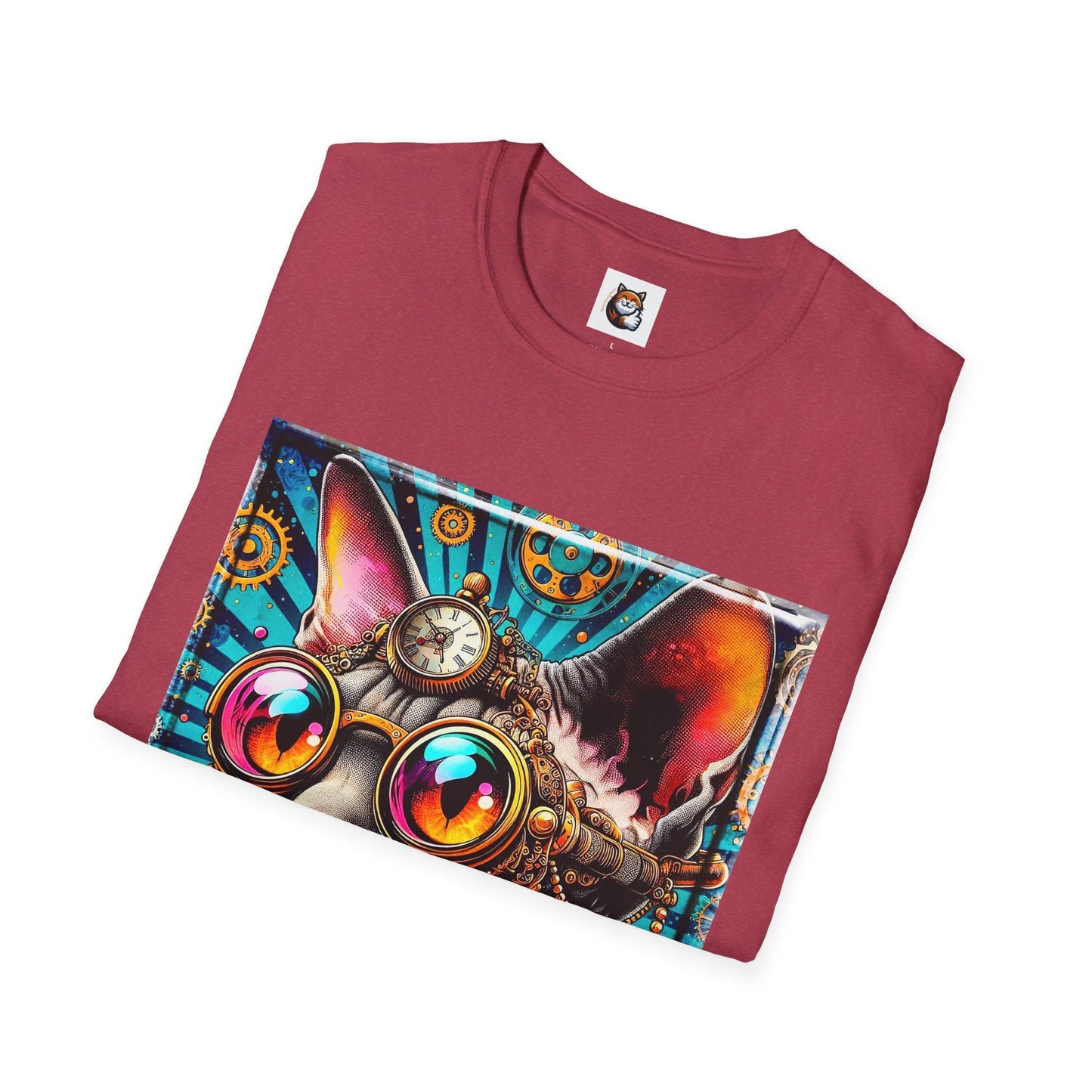 Devon Rex Cat steam punk Softstyle T-Shirt by Printify