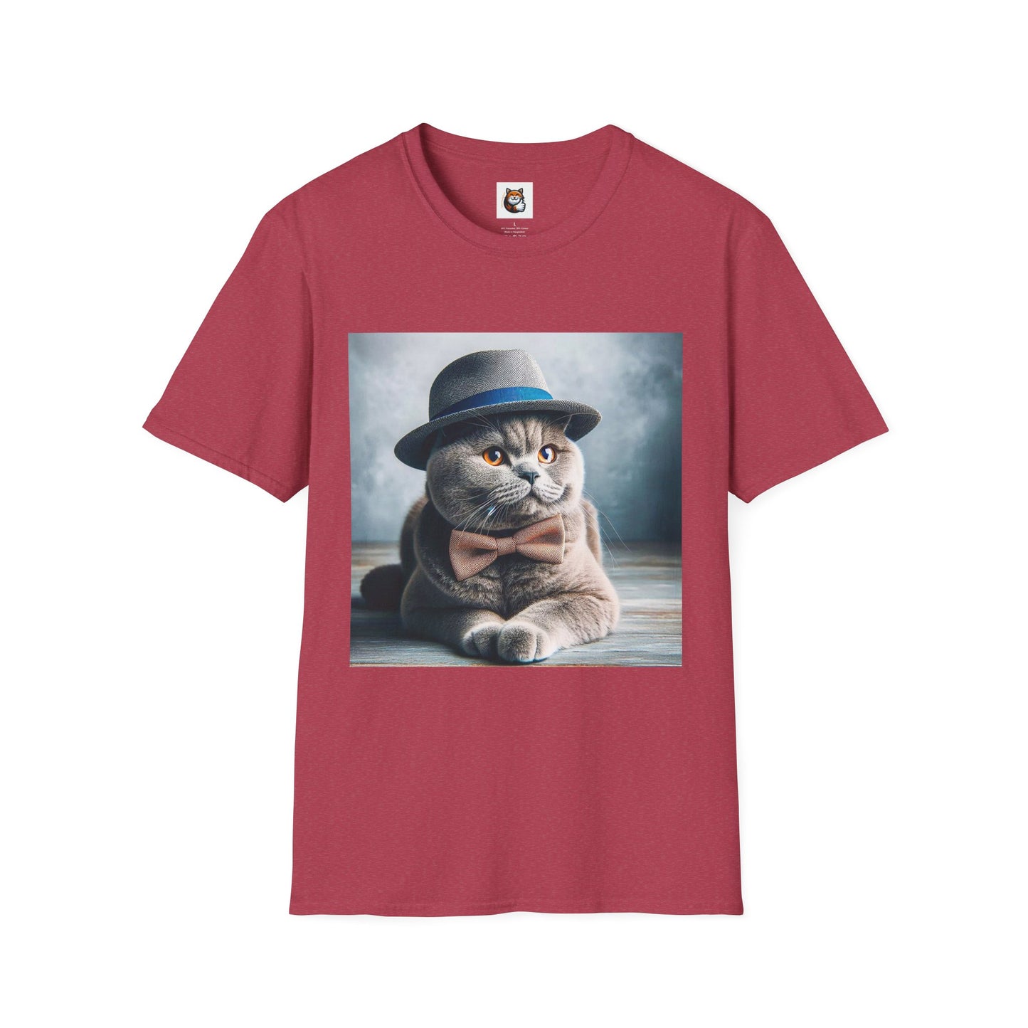 British Shorthair hat and bow Softstyle T-Shirt