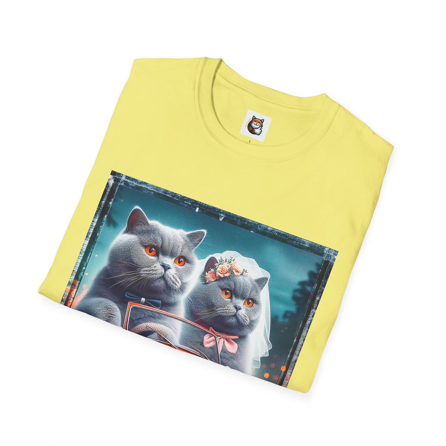 Wacky British Shorthair tiny red car Softstyle T-Shirt