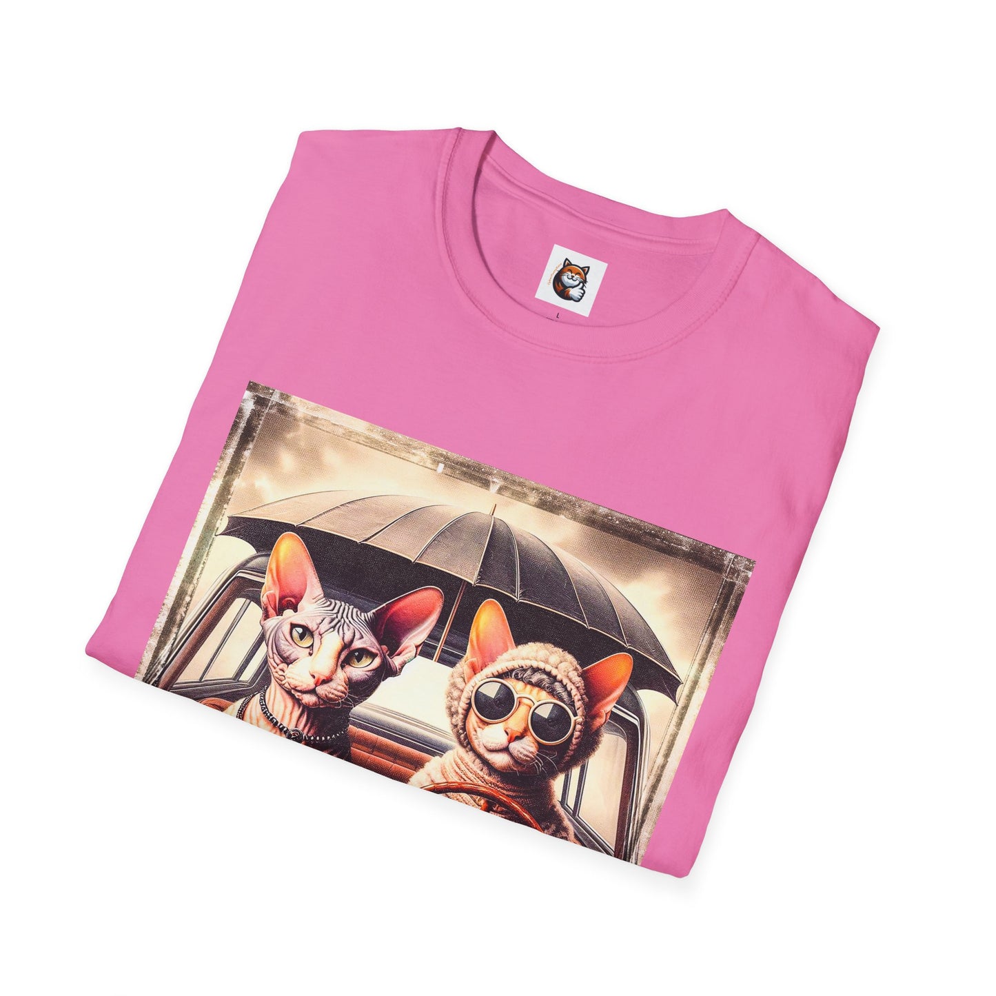 Wacky Cornish Rex Cat couple driving T-Shirt