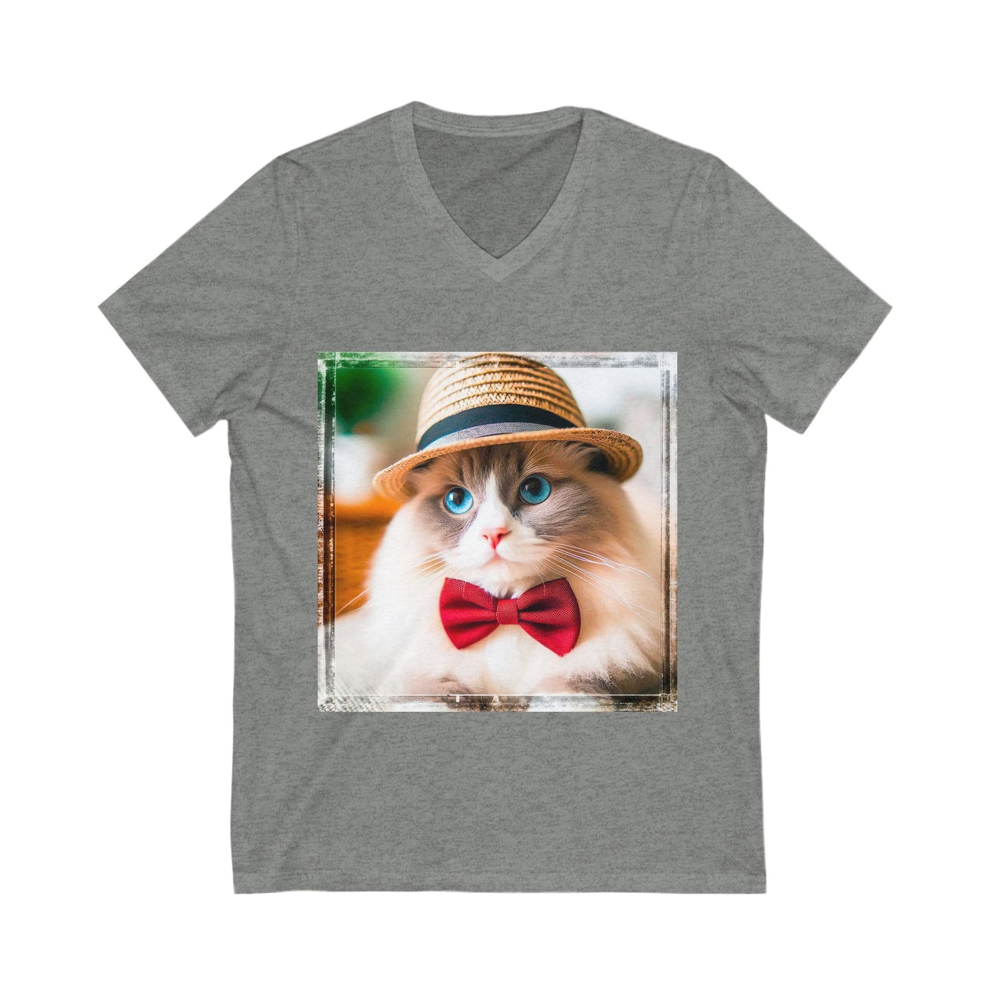 Ragdoll Cat Unisex Jersey Short Sleeve V-Neck Tee