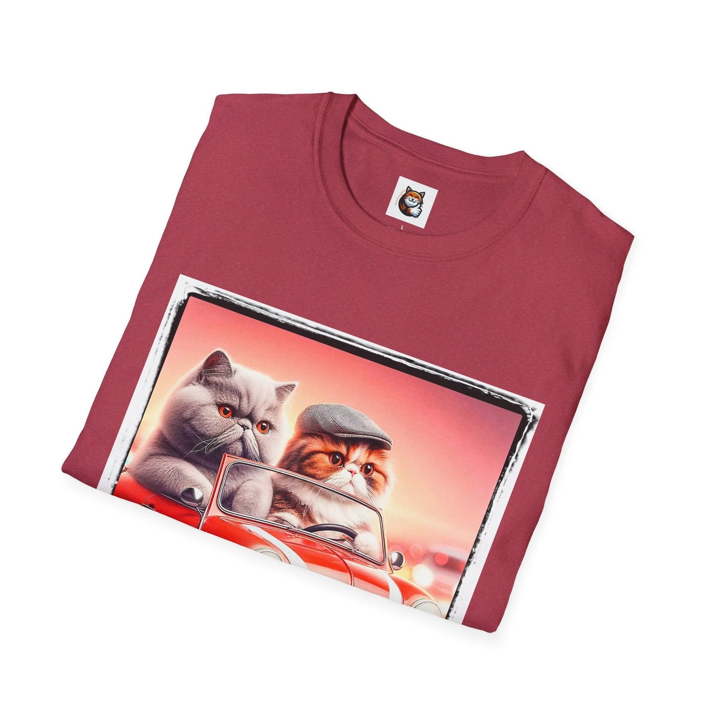 Wacky Exotic Shorthair Cat Unisex Softstyle T-Shirt by Printify