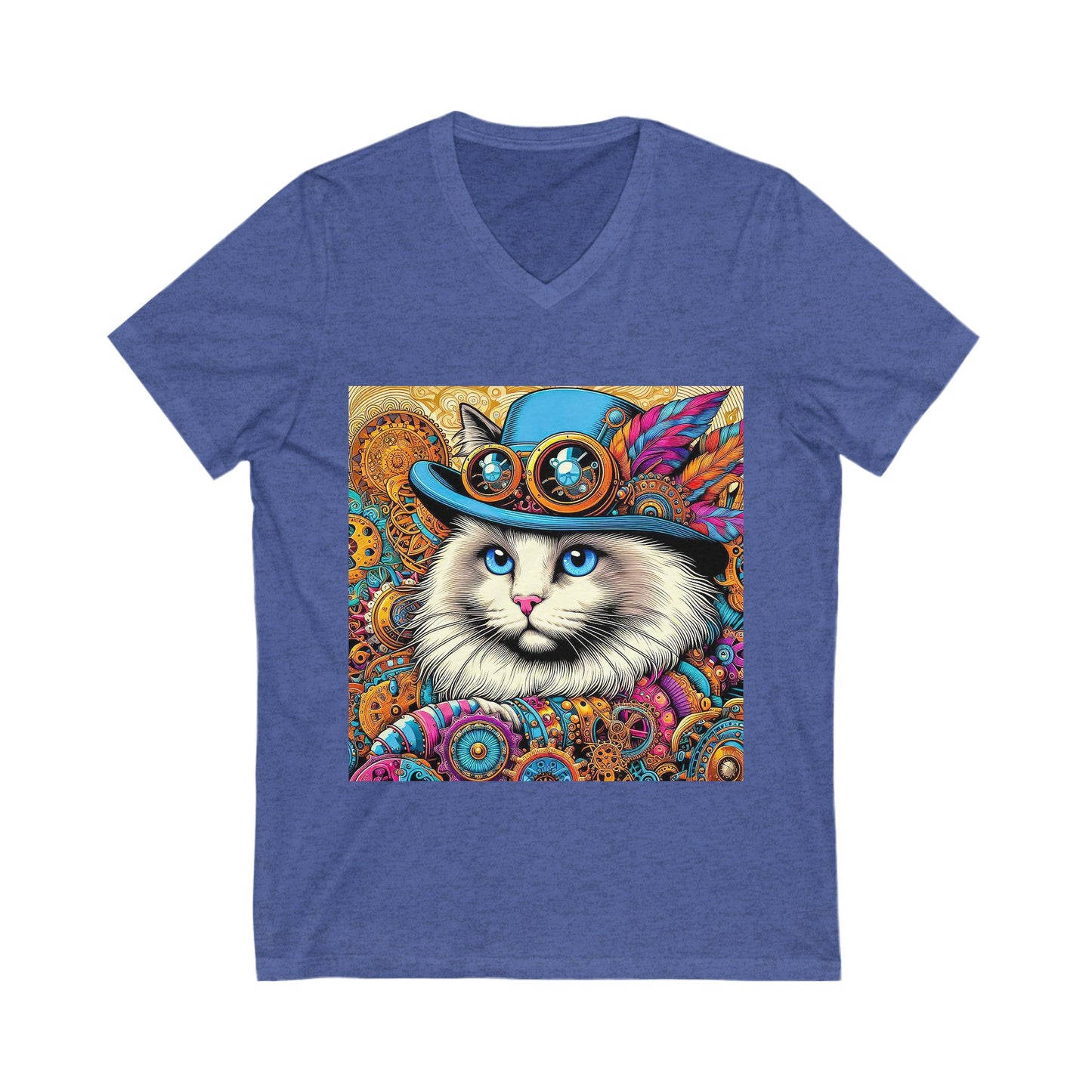 Ragdoll Cat Unisex Jersey Short Sleeve V-Neck Tee