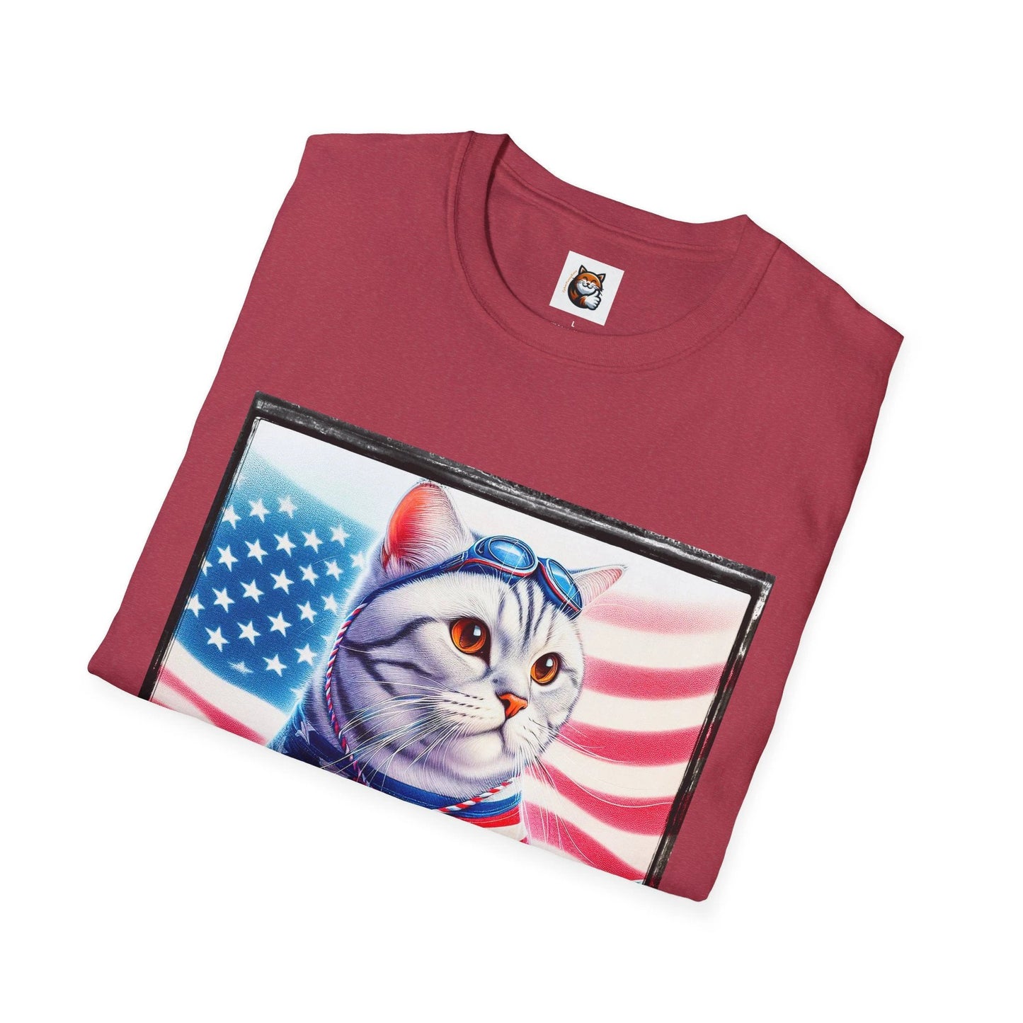 American Shorthair americsn flag Softstyle T-Shirt by Printify