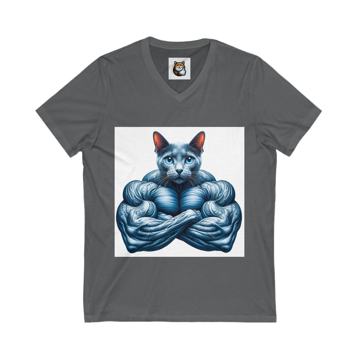 Russian Blue Cat muscle man shirt