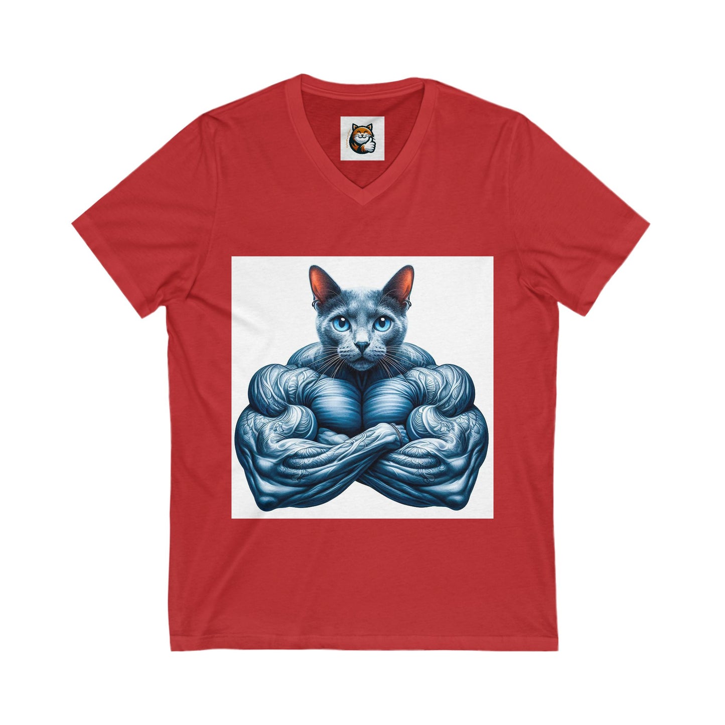 Russian Blue Cat muscle man shirt