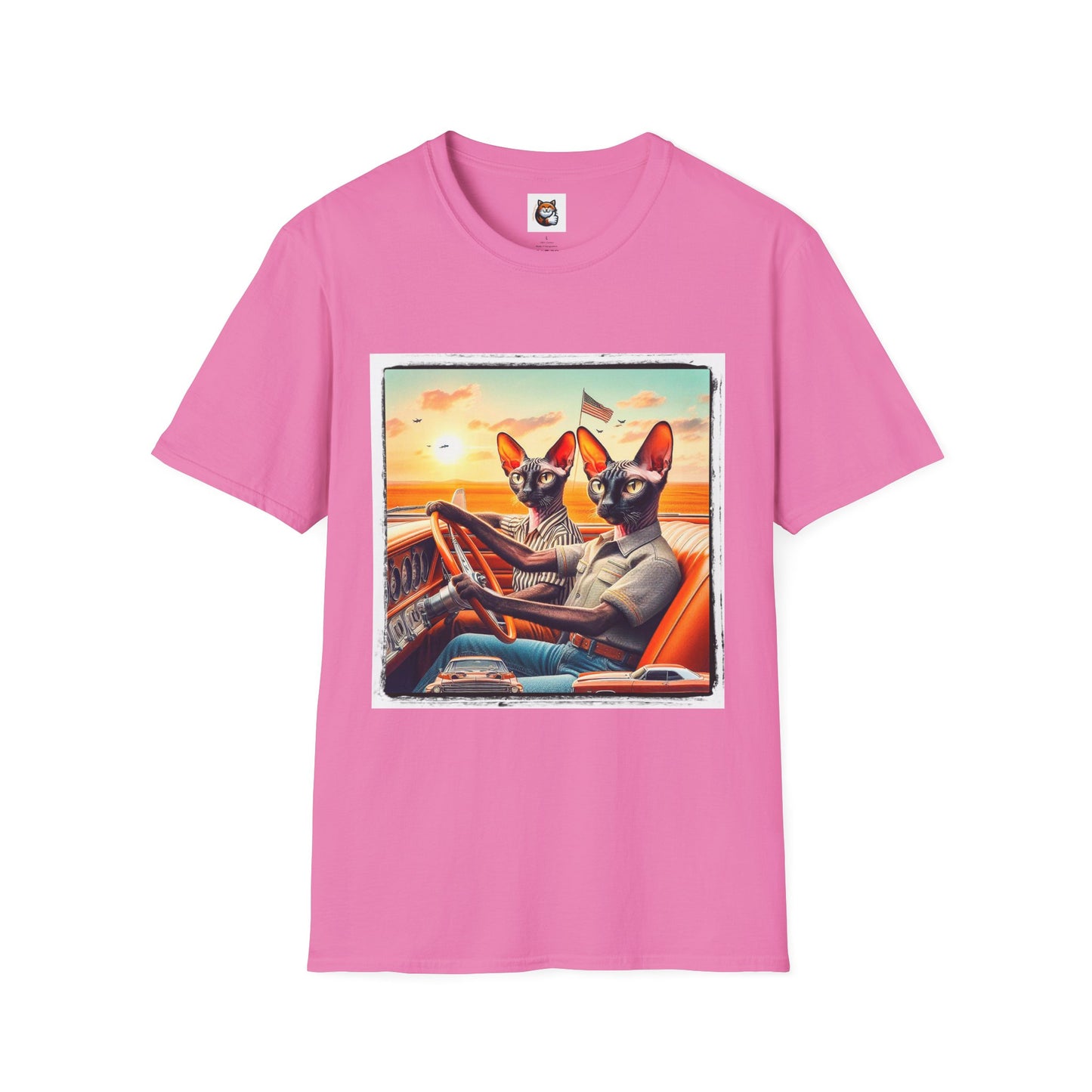 Wacky Cornish Rex Cat couple driving T-Shirt