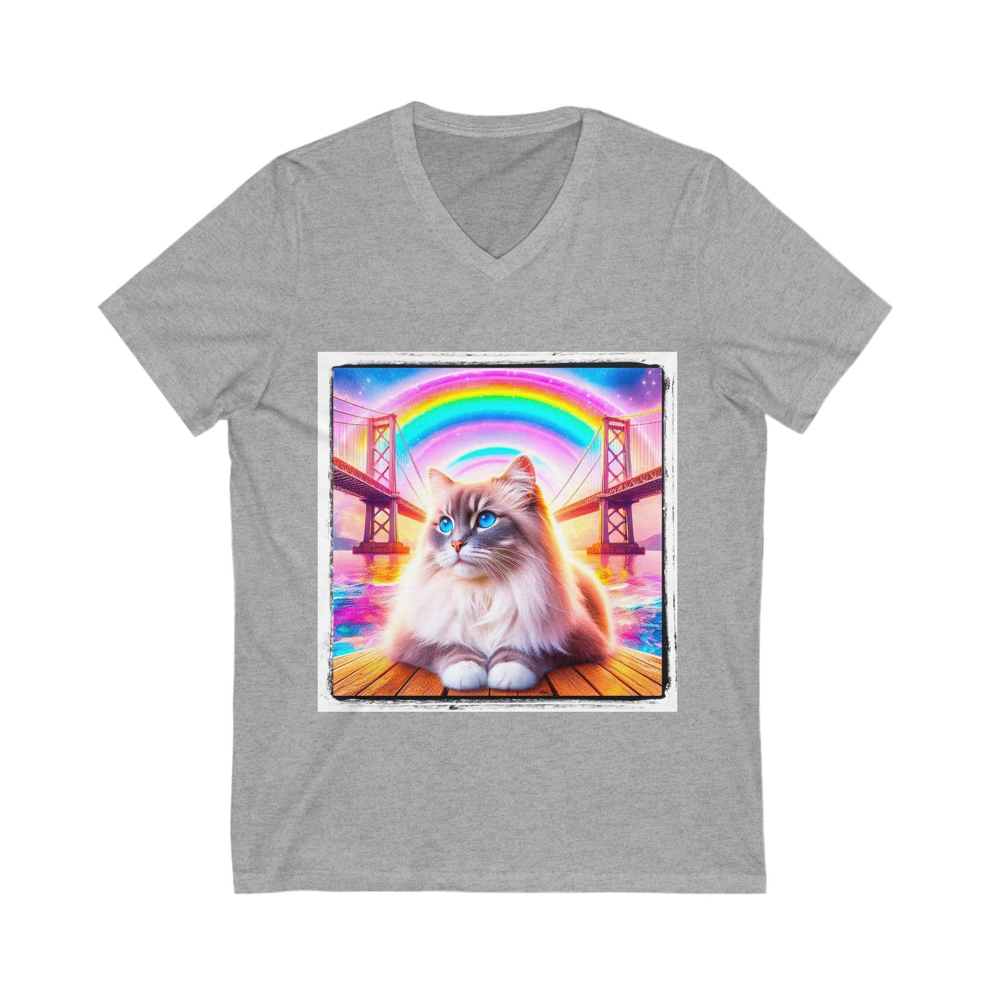 Ragdoll Cat Unisex Jersey Short Sleeve V-Neck Tee