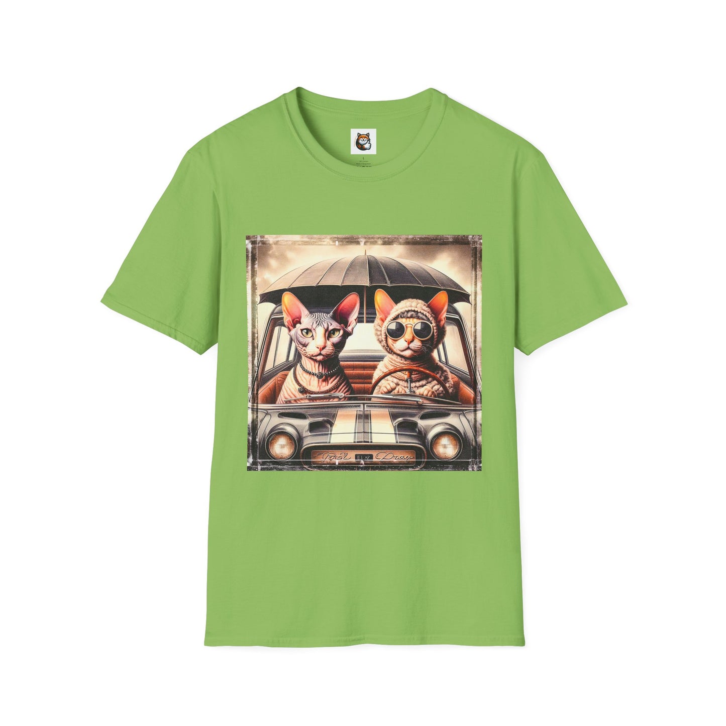 Wacky Cornish Rex Cat couple driving T-Shirt